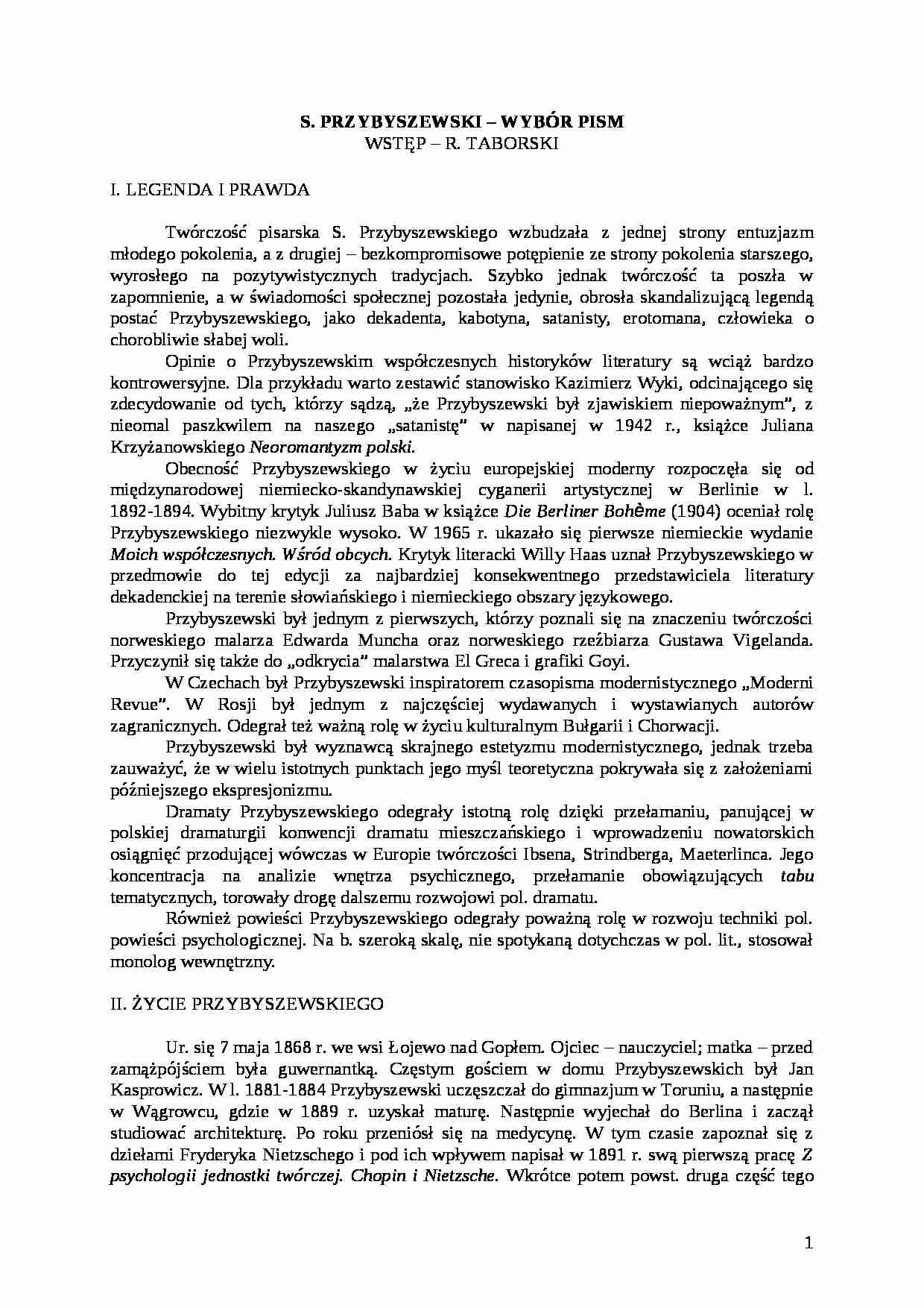 Przybyszewski Stanisław - Wybór pism - strona 1