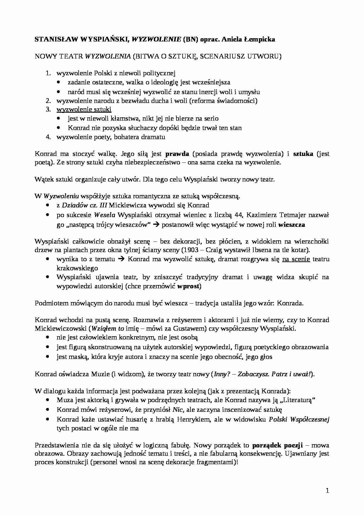 Wyspiański Stanisław - Wyzwolenie - strona 1