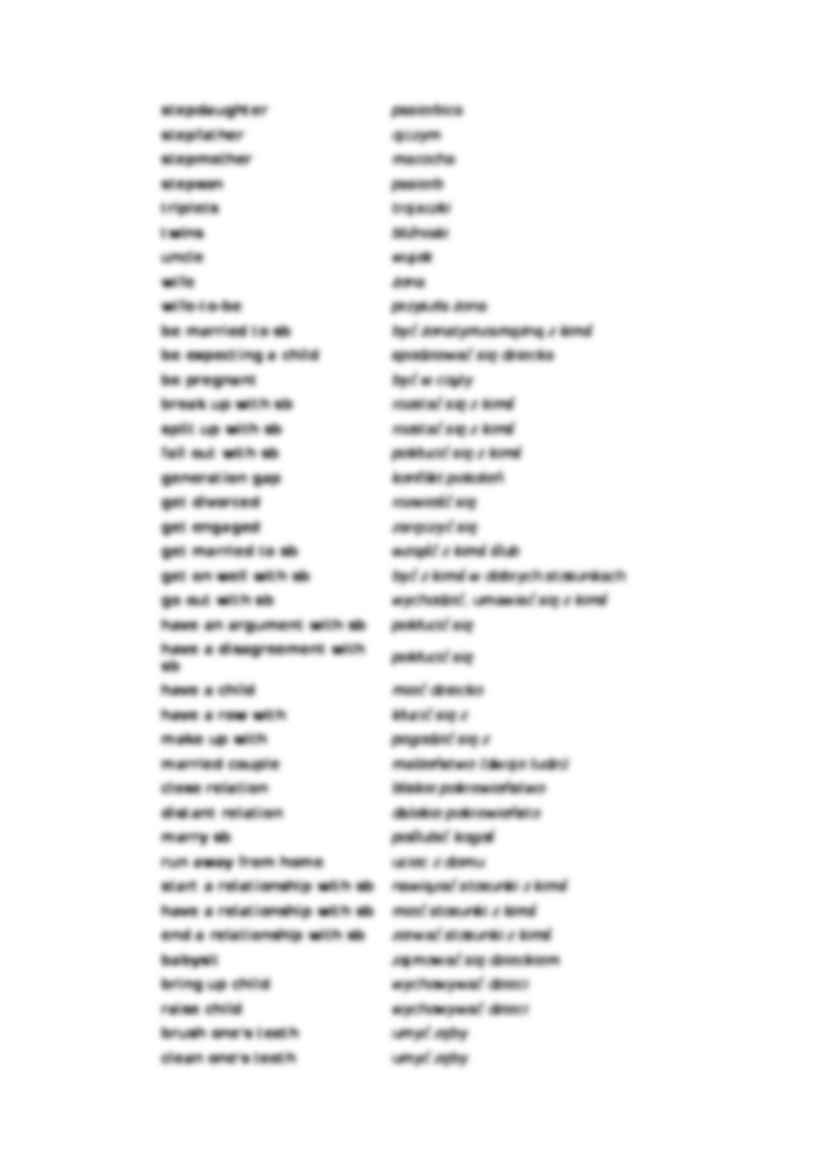 życie rodzinne i towarzyskie - słówka - strona 3