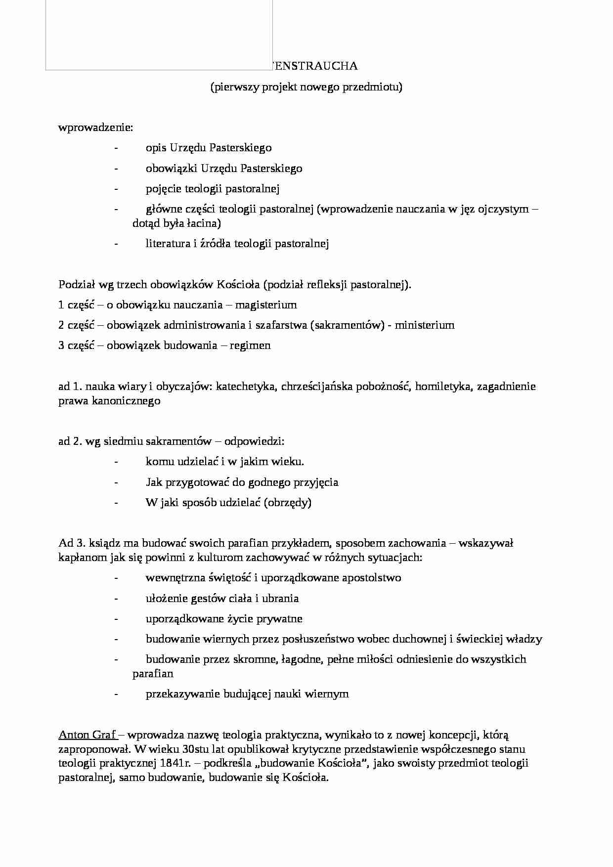 Teologia pastoralna - wykład 12 - strona 1