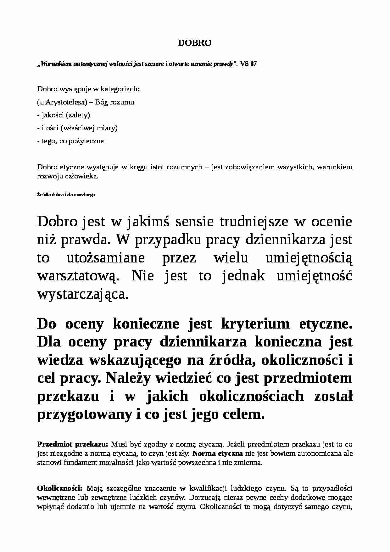 Etyka dla dziennikarzy - wykład 12 - strona 1