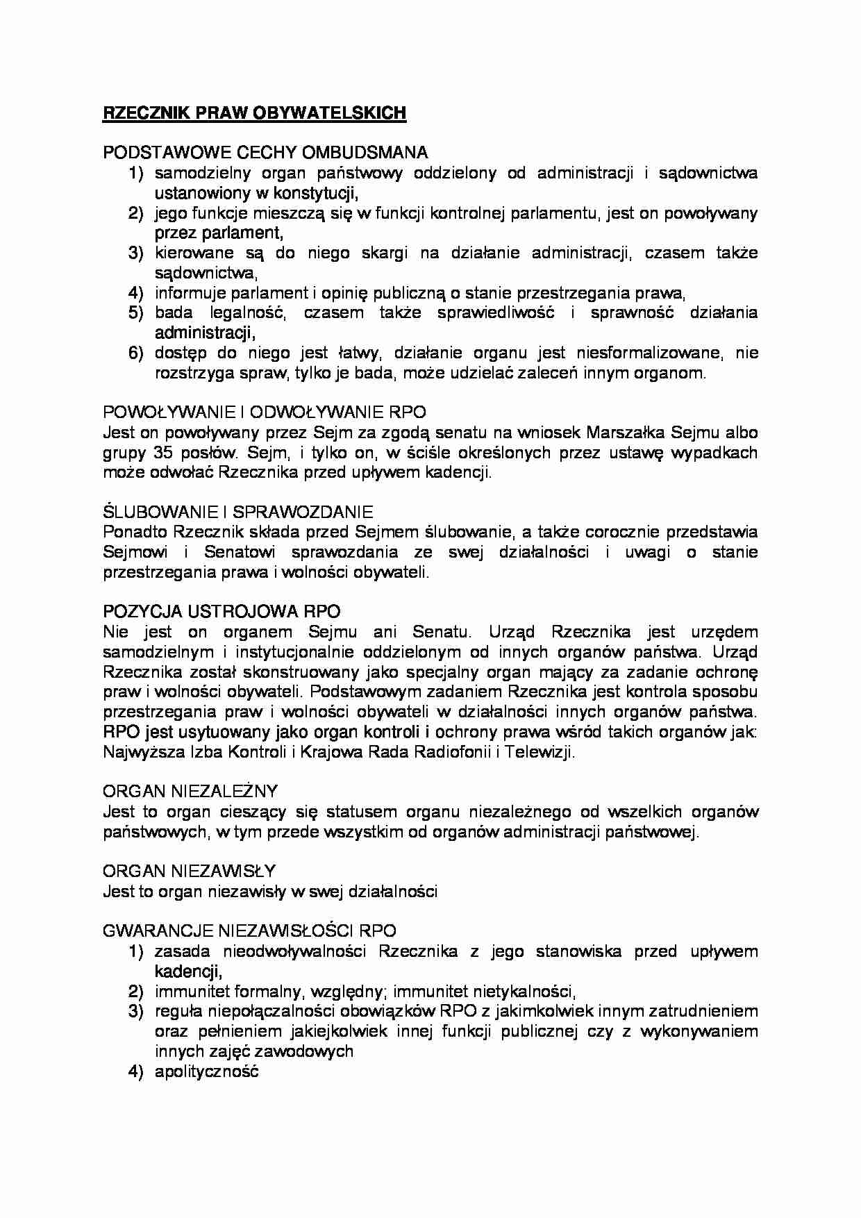 Rzecznik Praw Obywatelskich - Prawa człowieka - strona 1