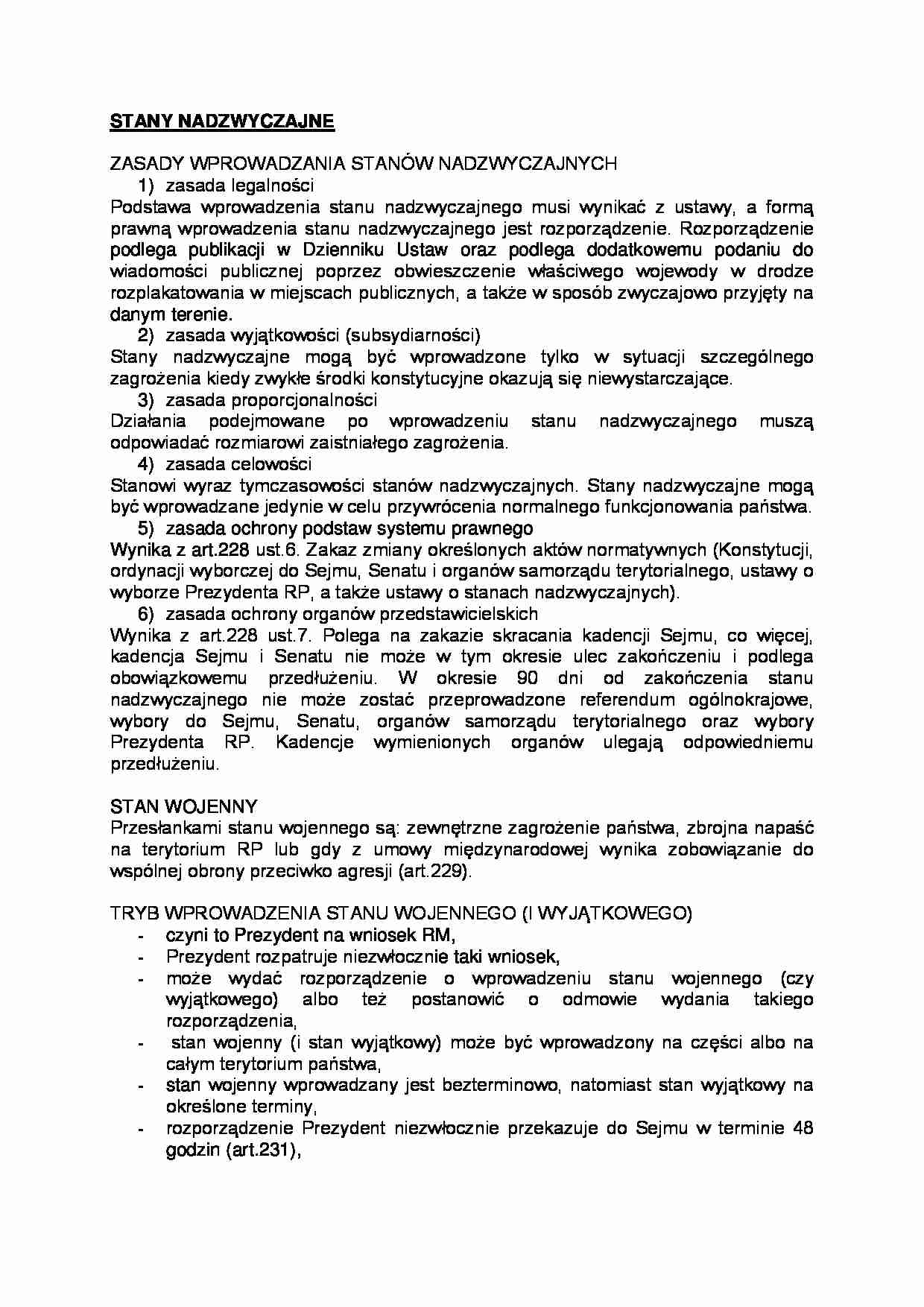 Stany nadzwyczajne - strona 1