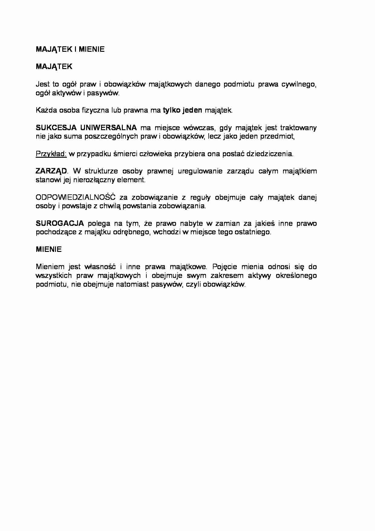 Majątki i mienie - strona 1