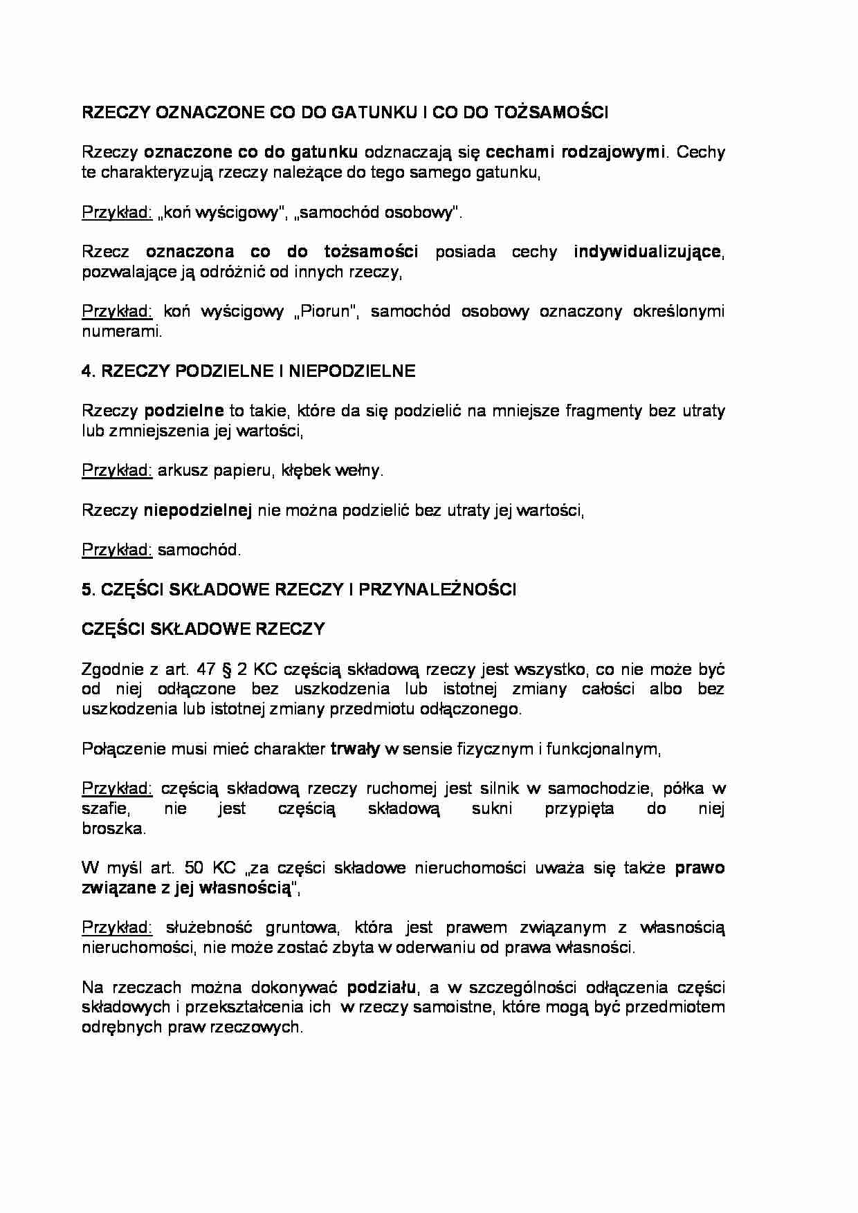 Rzeczy oznaczone co do gatunku i co do tożsamości - strona 1