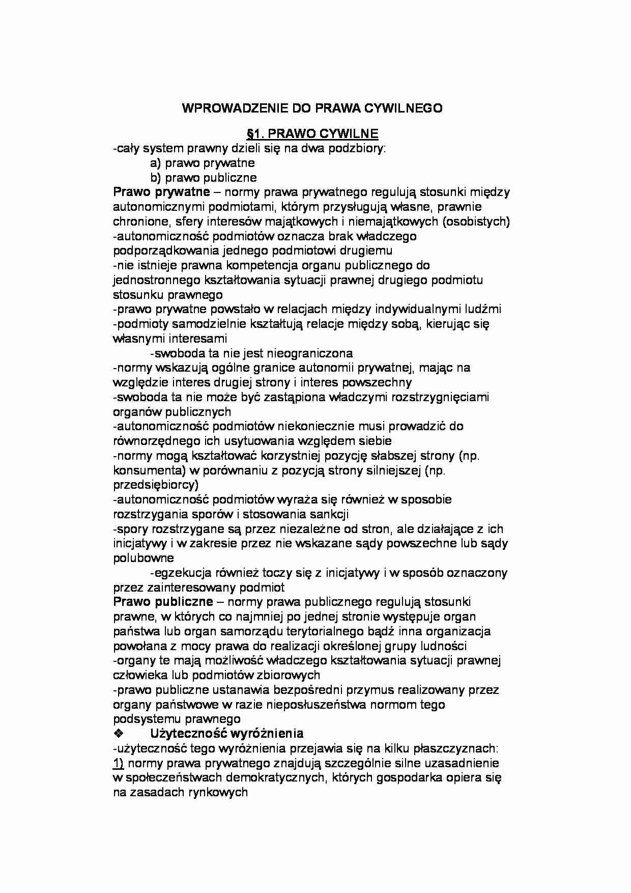 Wprowadzenie do prawa cywilnego - strona 1