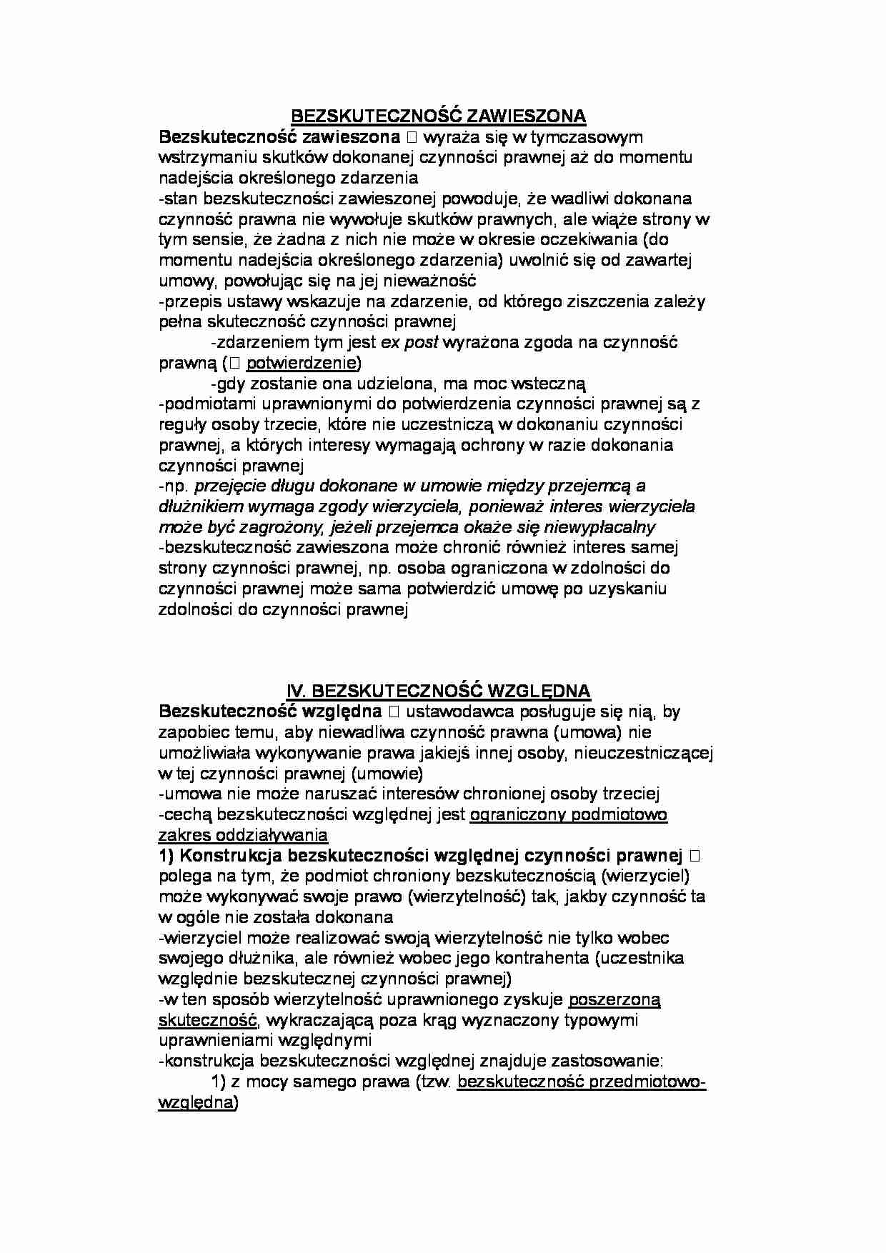 Bezskuteczność zawieszona - strona 1