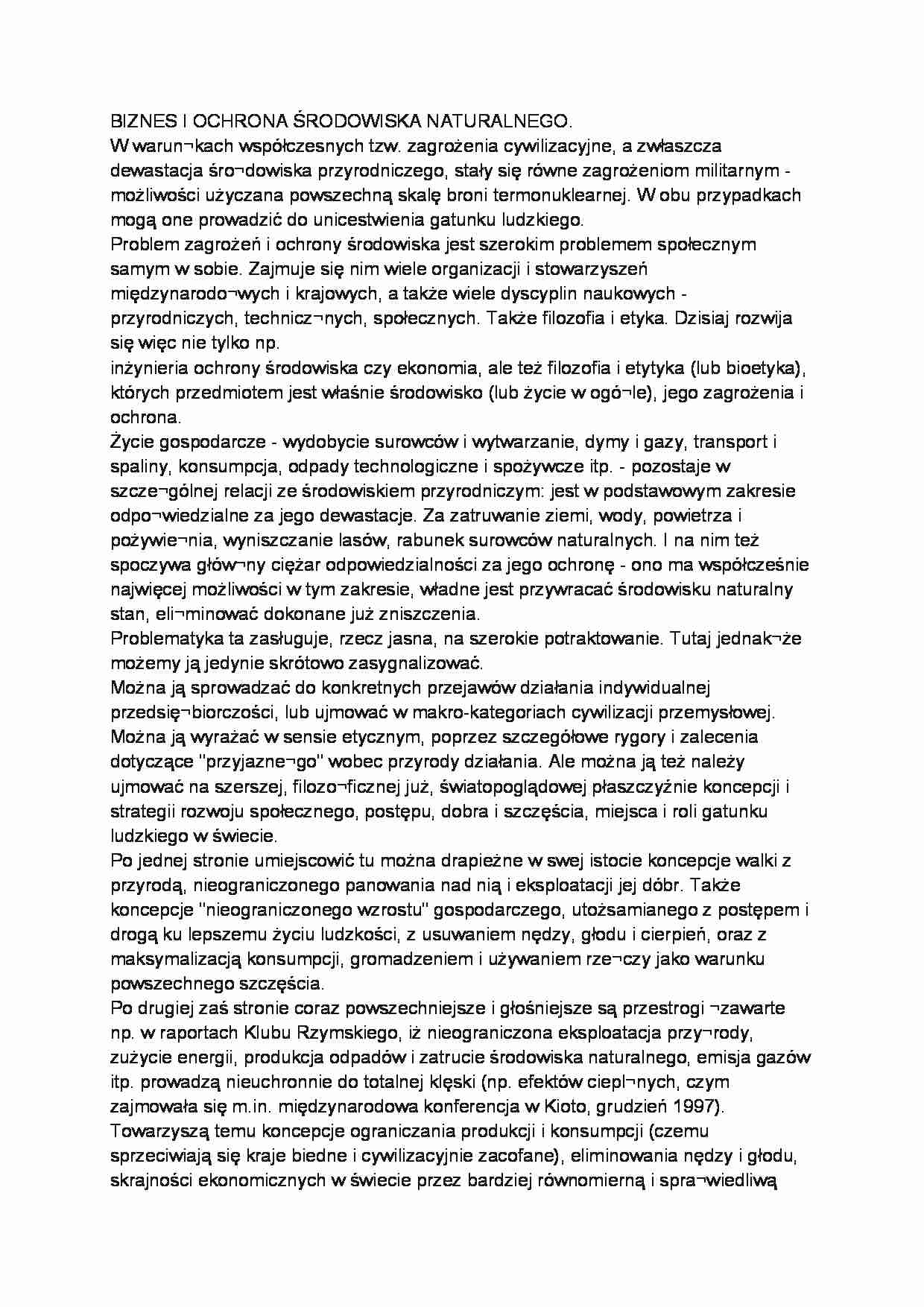 Biznes i ochrona środowiska naturalnego - strona 1
