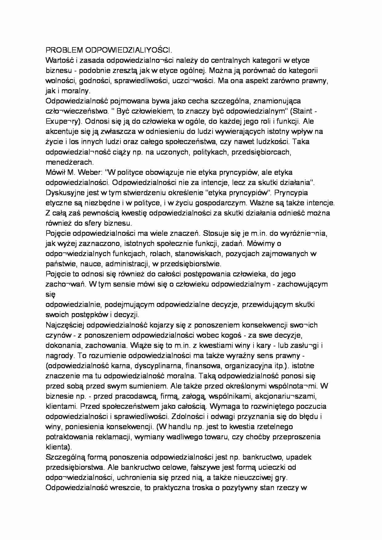 Problem odpowiedzialności - strona 1