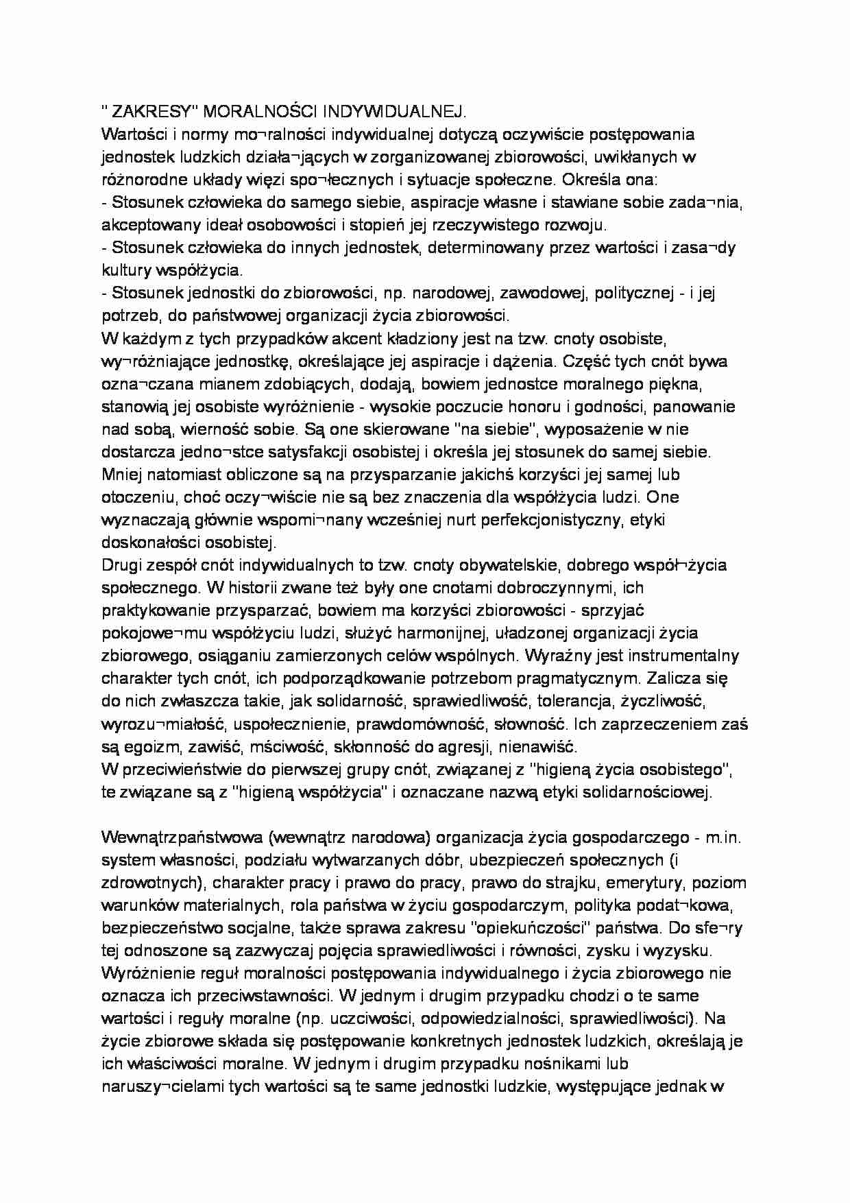 Zakres moralności indywidualnej - strona 1