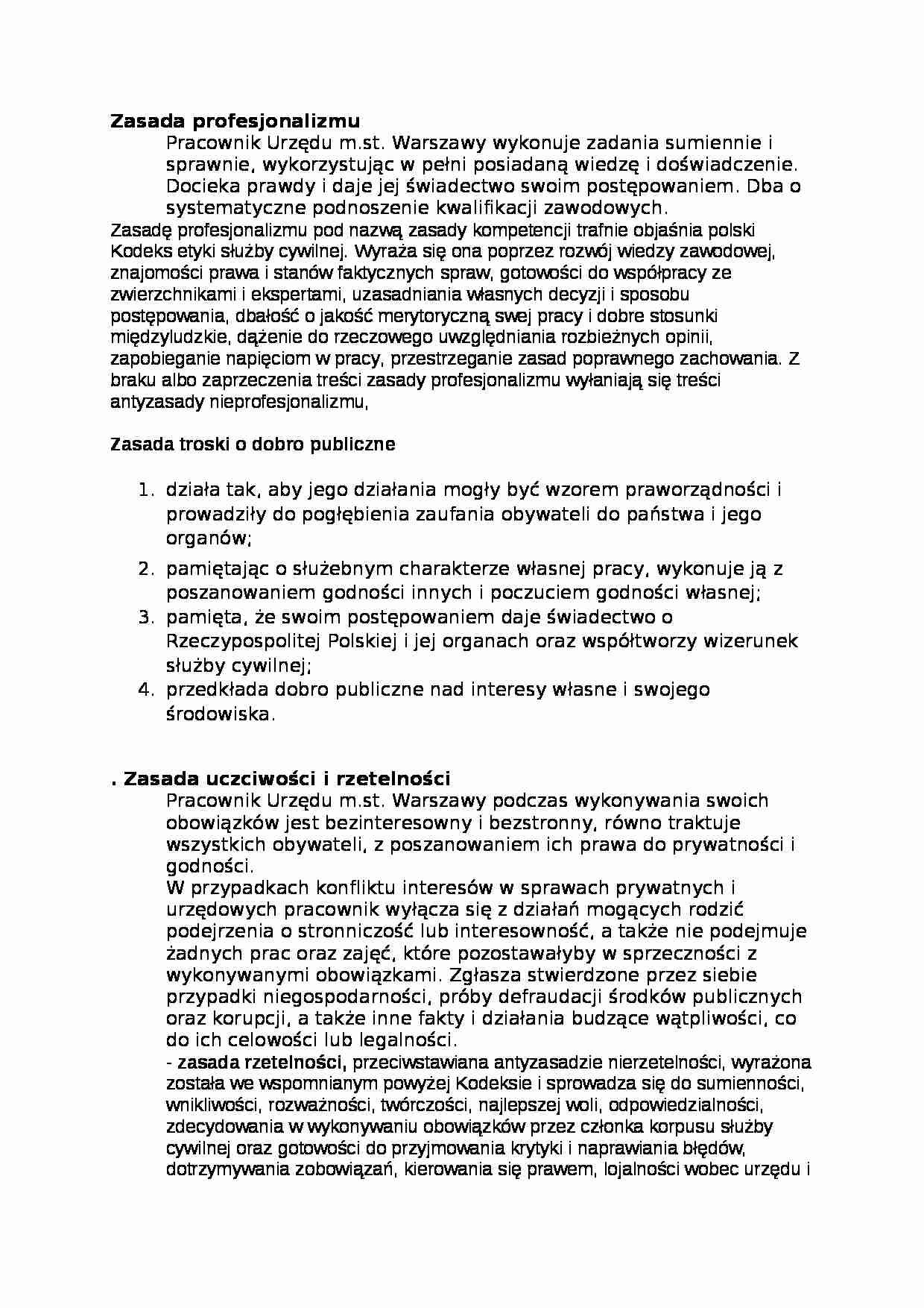 Zasada profesjonalizmu - strona 1
