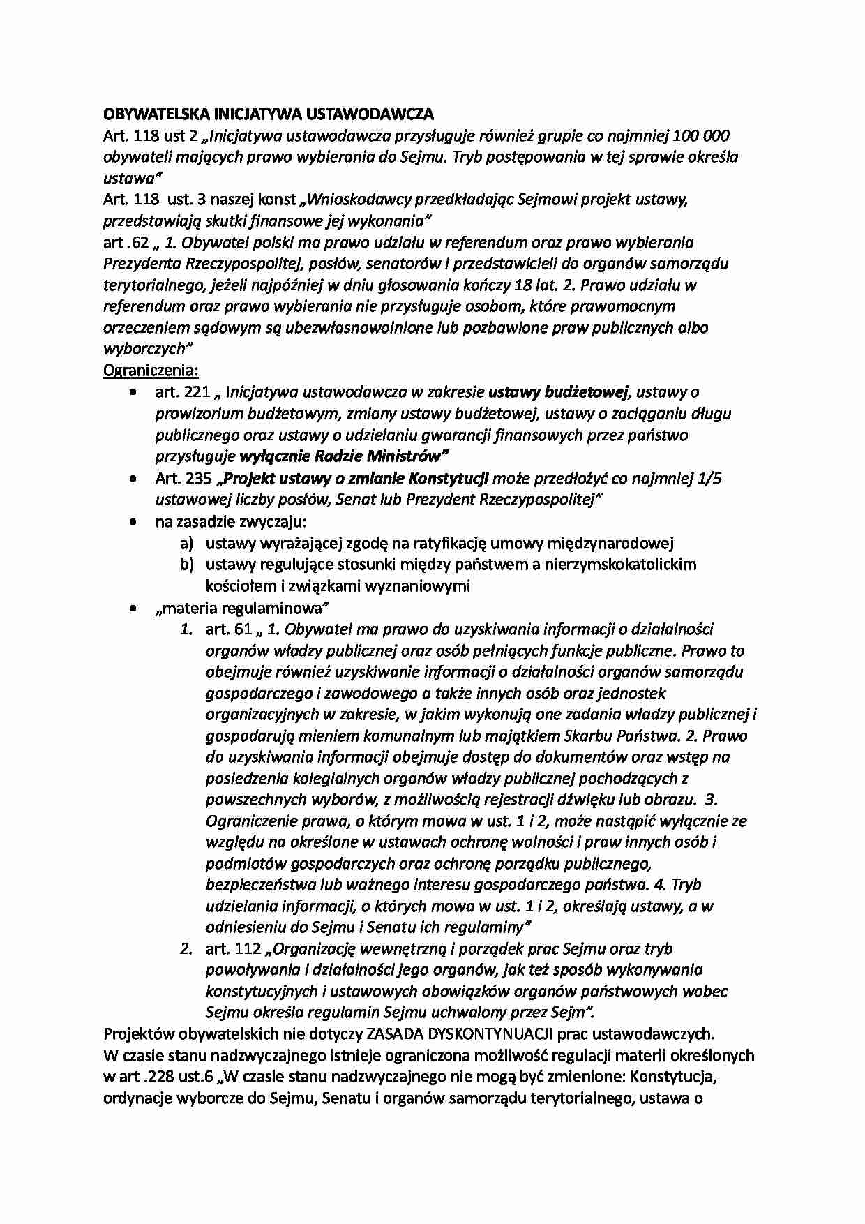 Obywatelska inicjatywa ustawodawcza - strona 1
