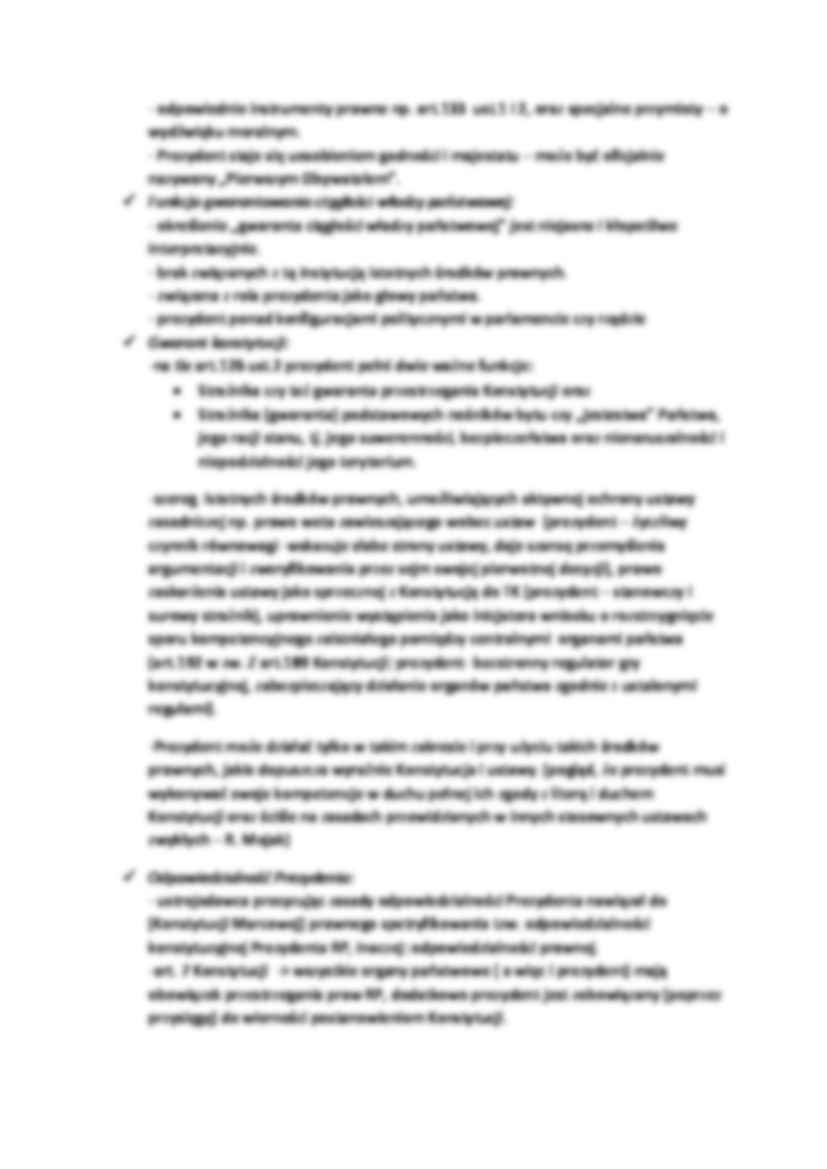 Pozycja prezydenta w systemie ustrojowym RP oraz zagadnienie jego odpowiedzialności - strona 2