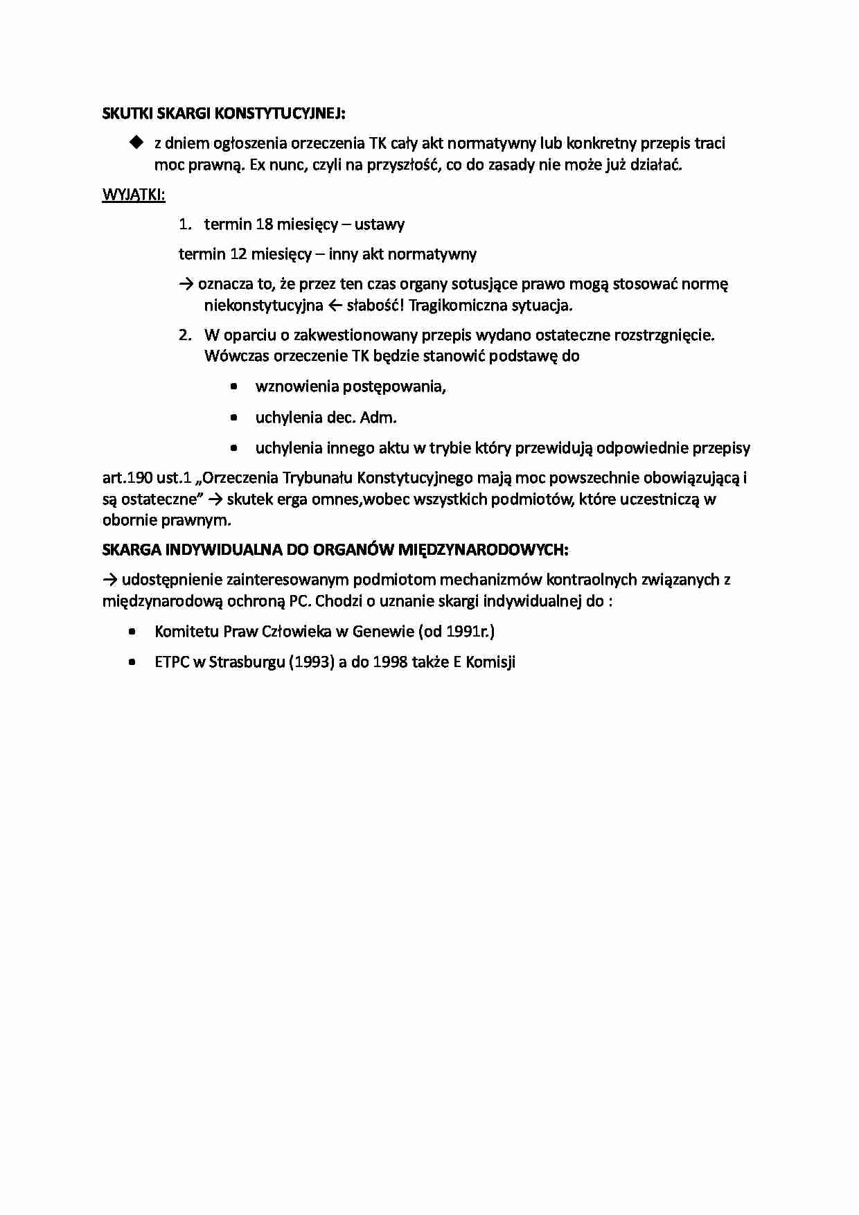 Skutki skargi konstytucyjnej - strona 1