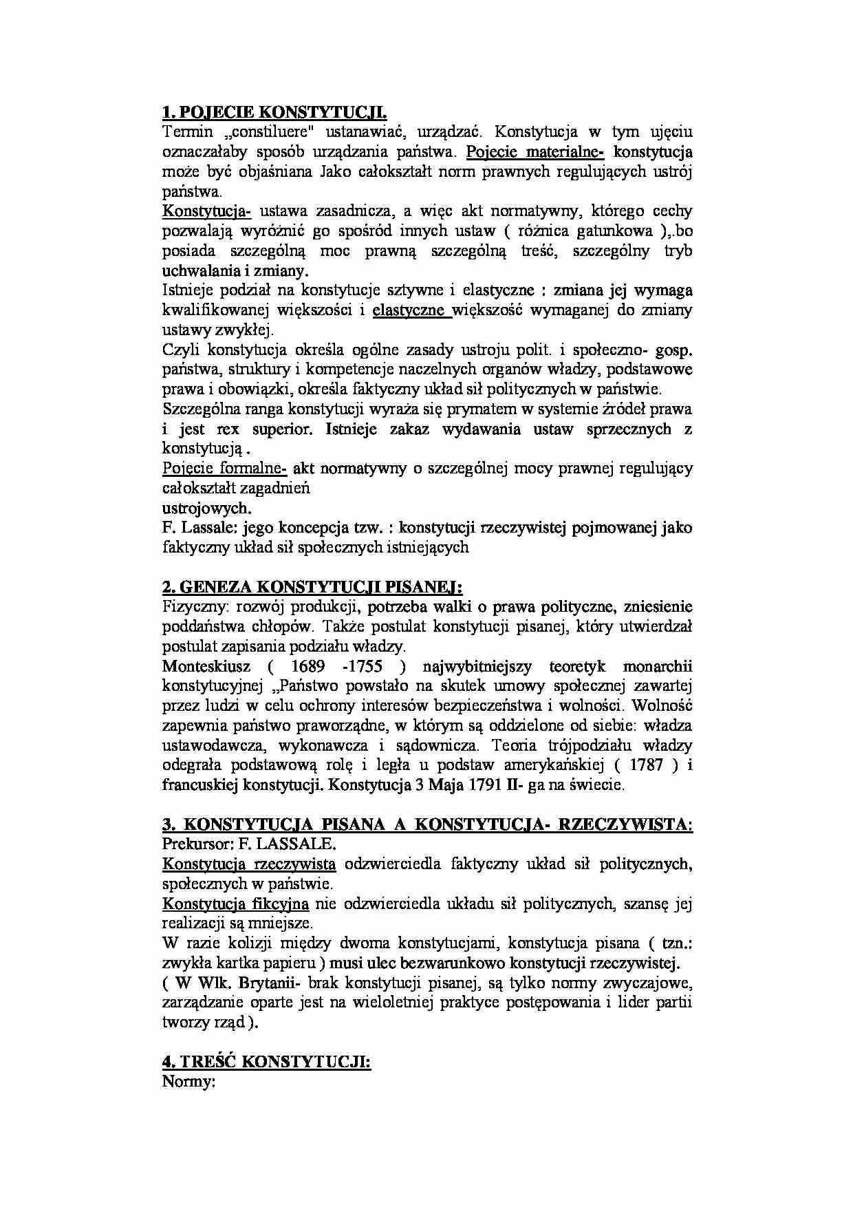 Pojęcie konstytucji - strona 1