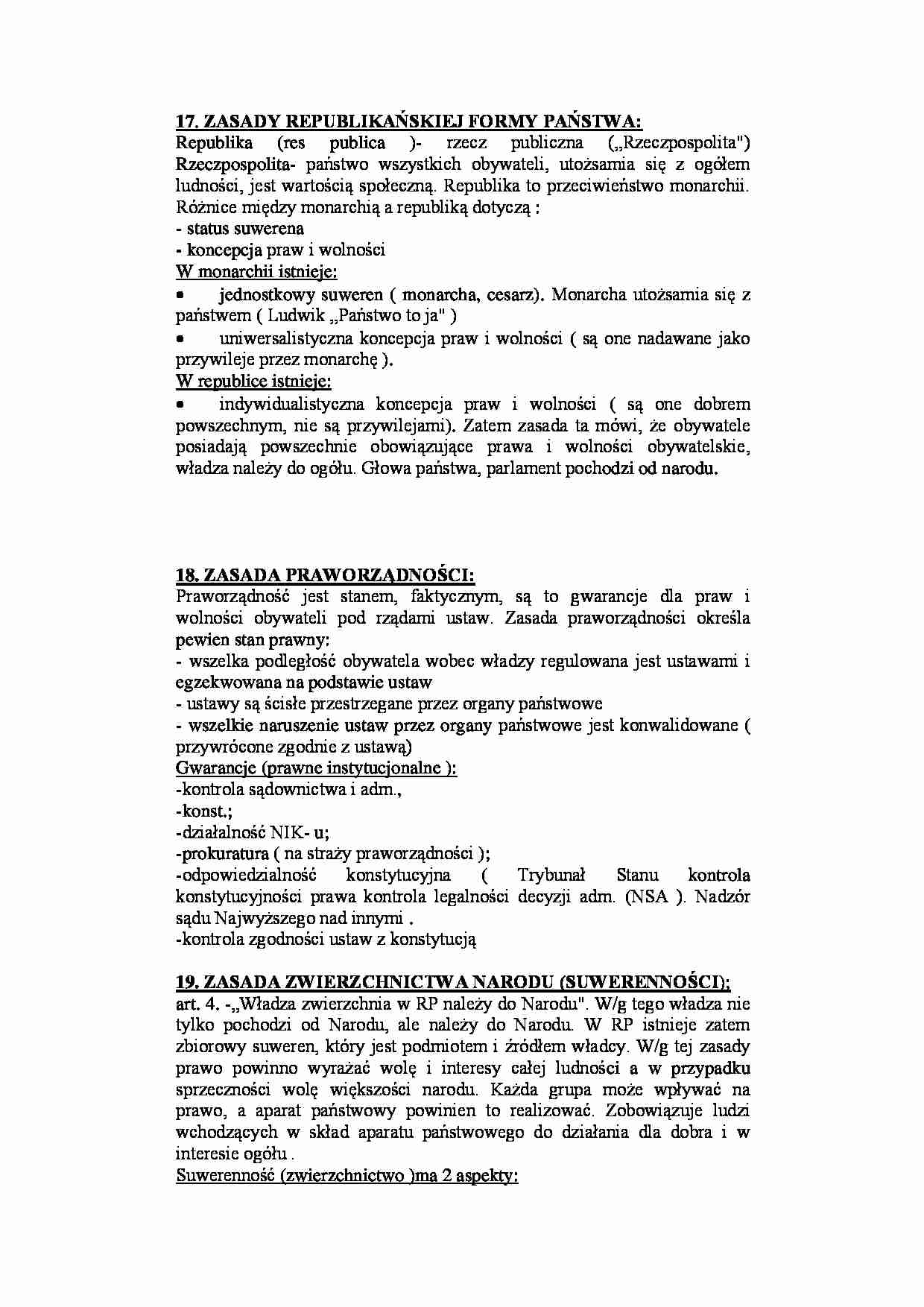 Zasady republikańskiej formy państwa - strona 1
