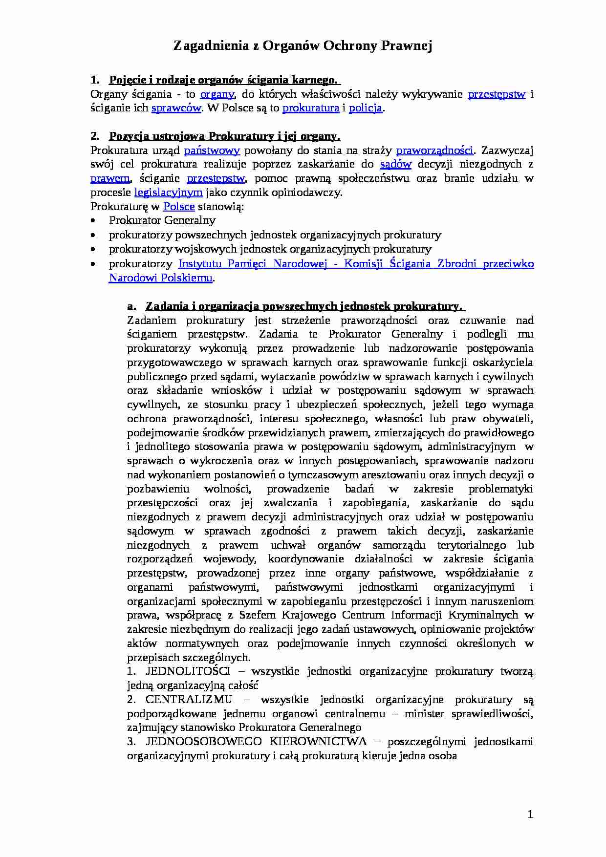Prokuratura i jej organy - strona 1