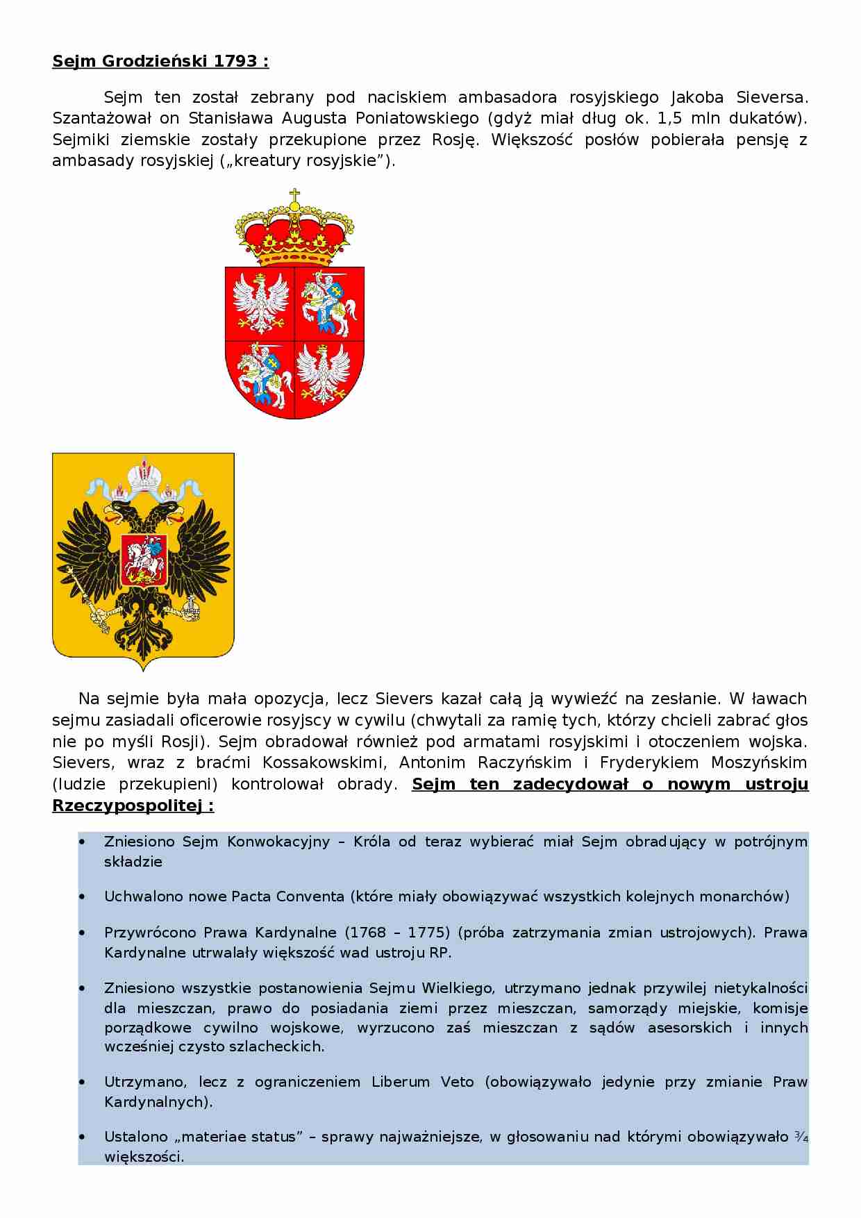 Sejm grodzieński 1793 - wykład - strona 1
