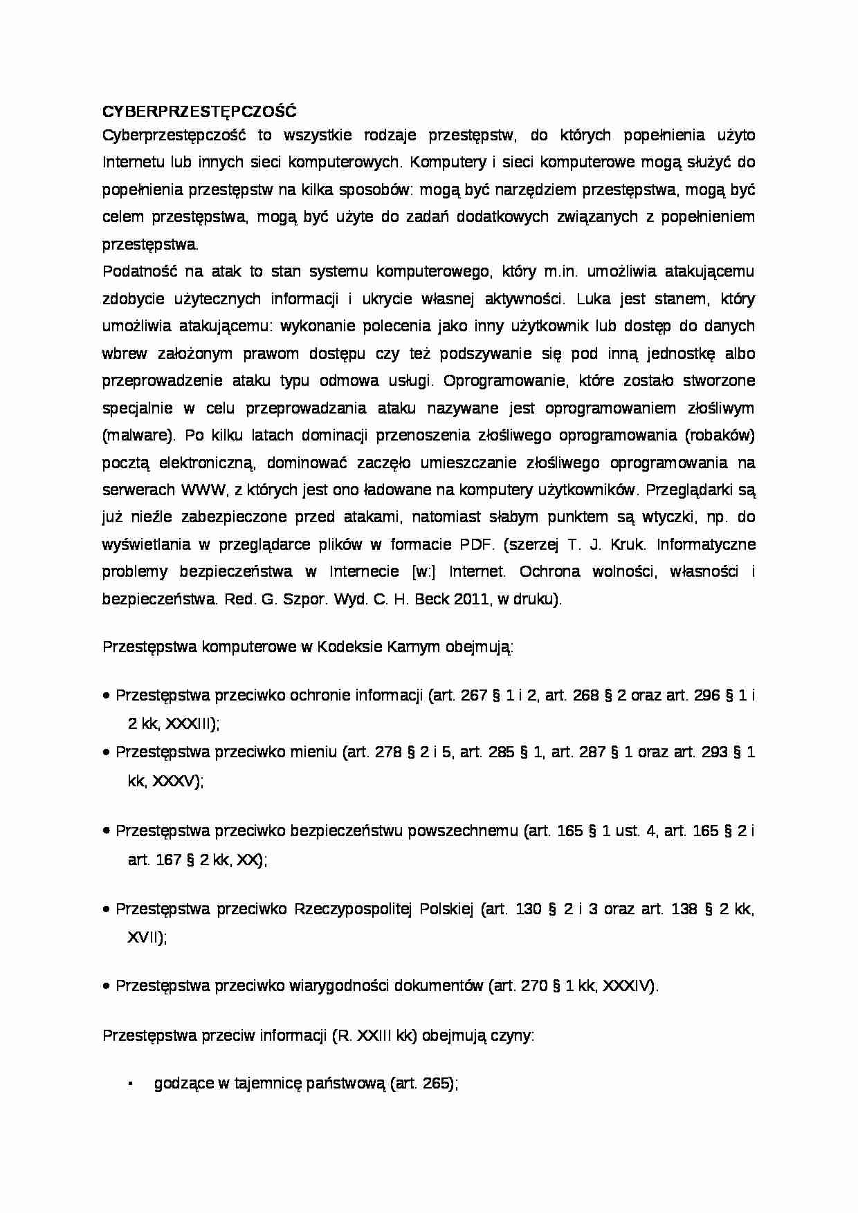 Cyberprzestępczość - wykład - strona 1