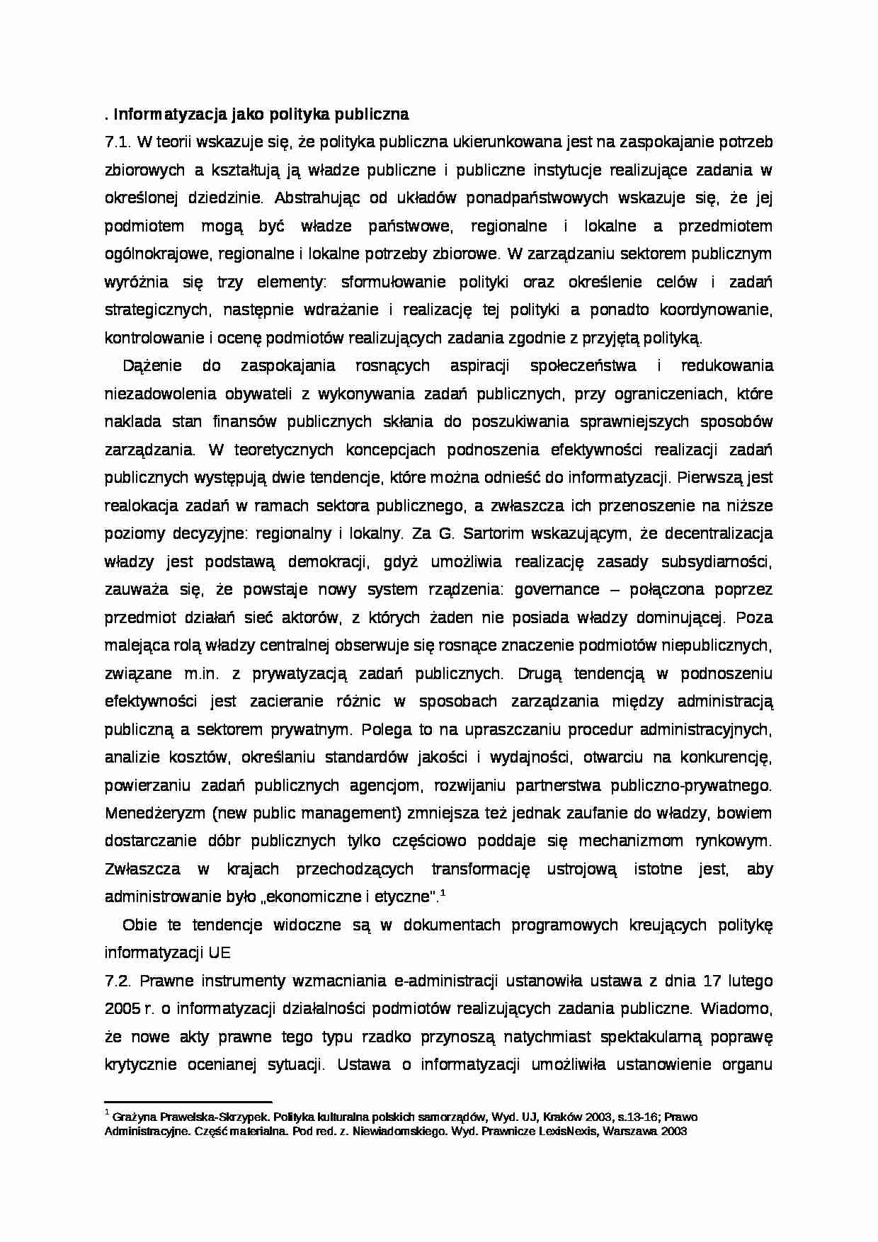  Informatyzacja jako polityka publiczna - strona 1