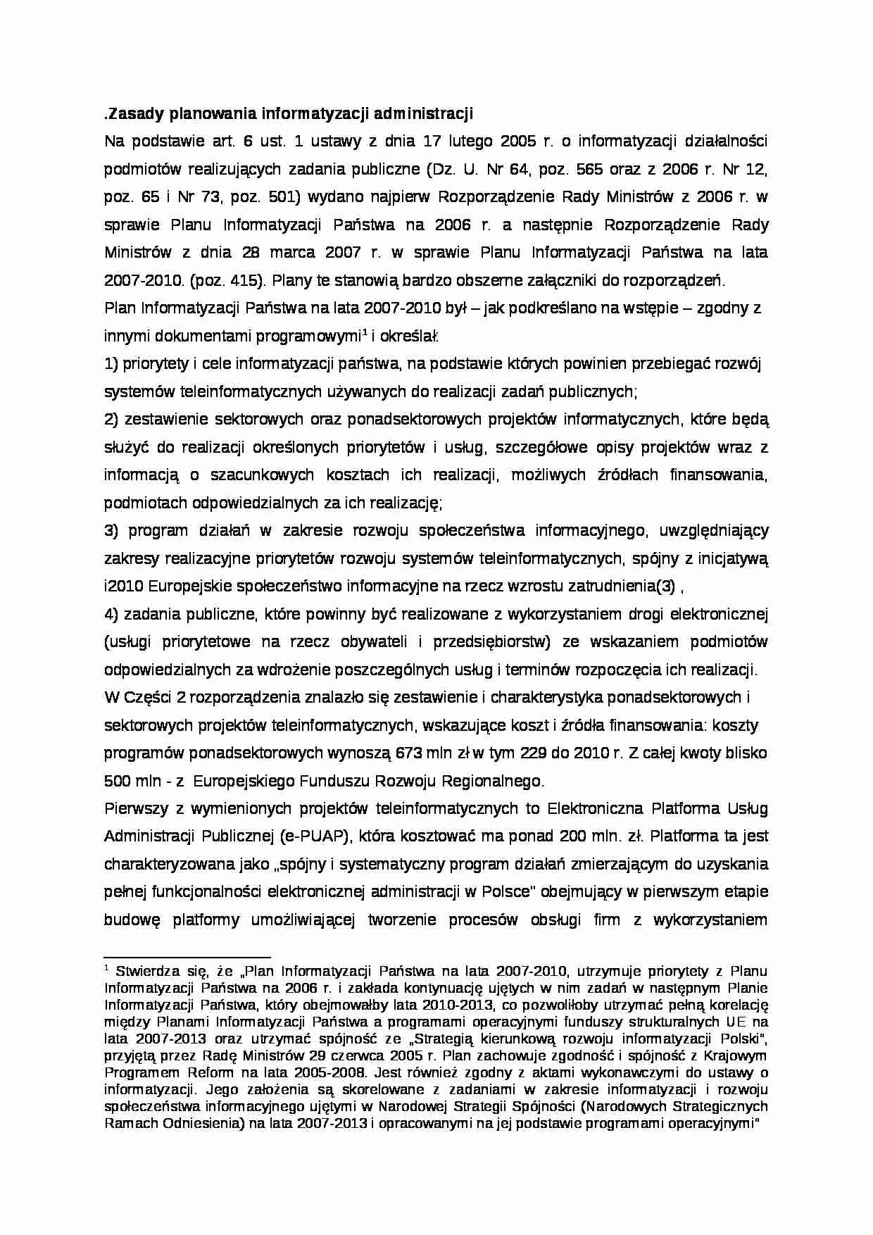 Zasoby planowania informatyzacji administracji - strona 1