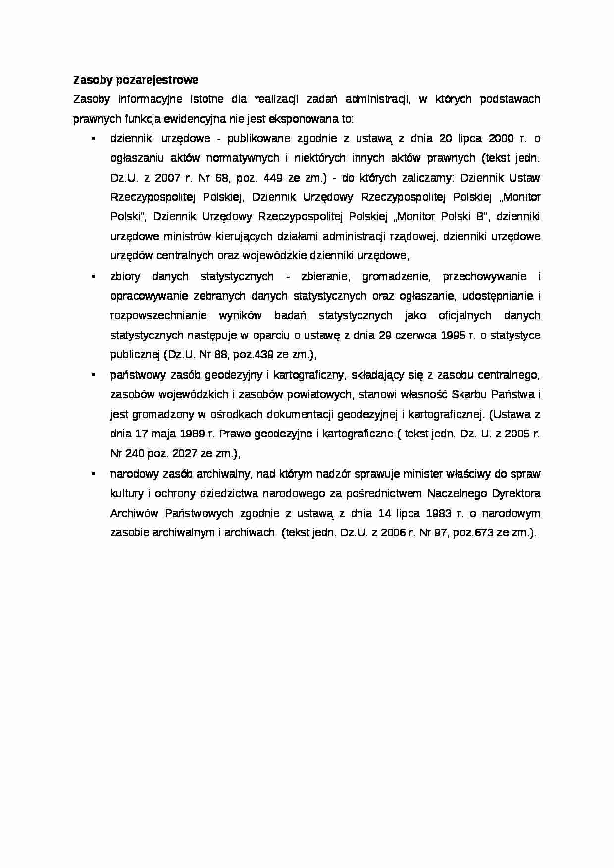 Zasoby pozarejestrowe - strona 1