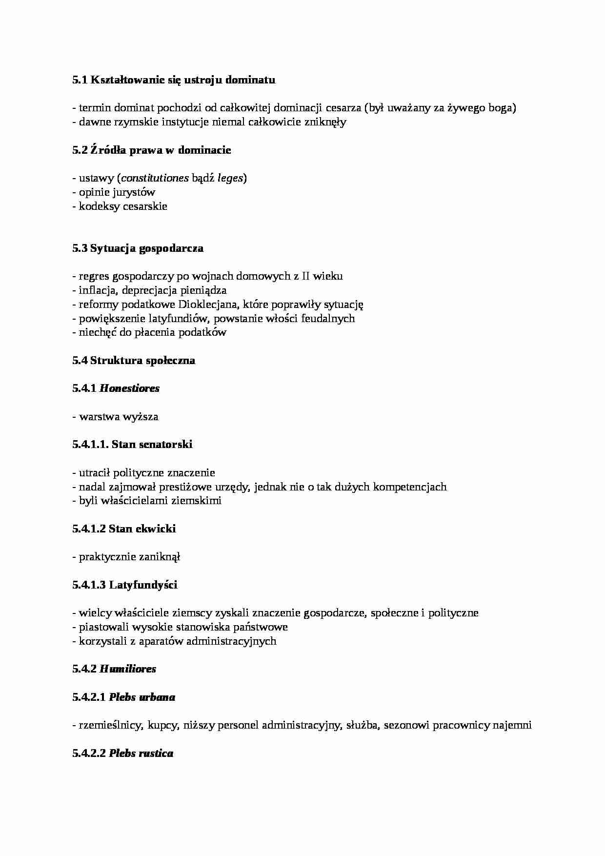 Ustrój i prawa w dominacie - strona 1