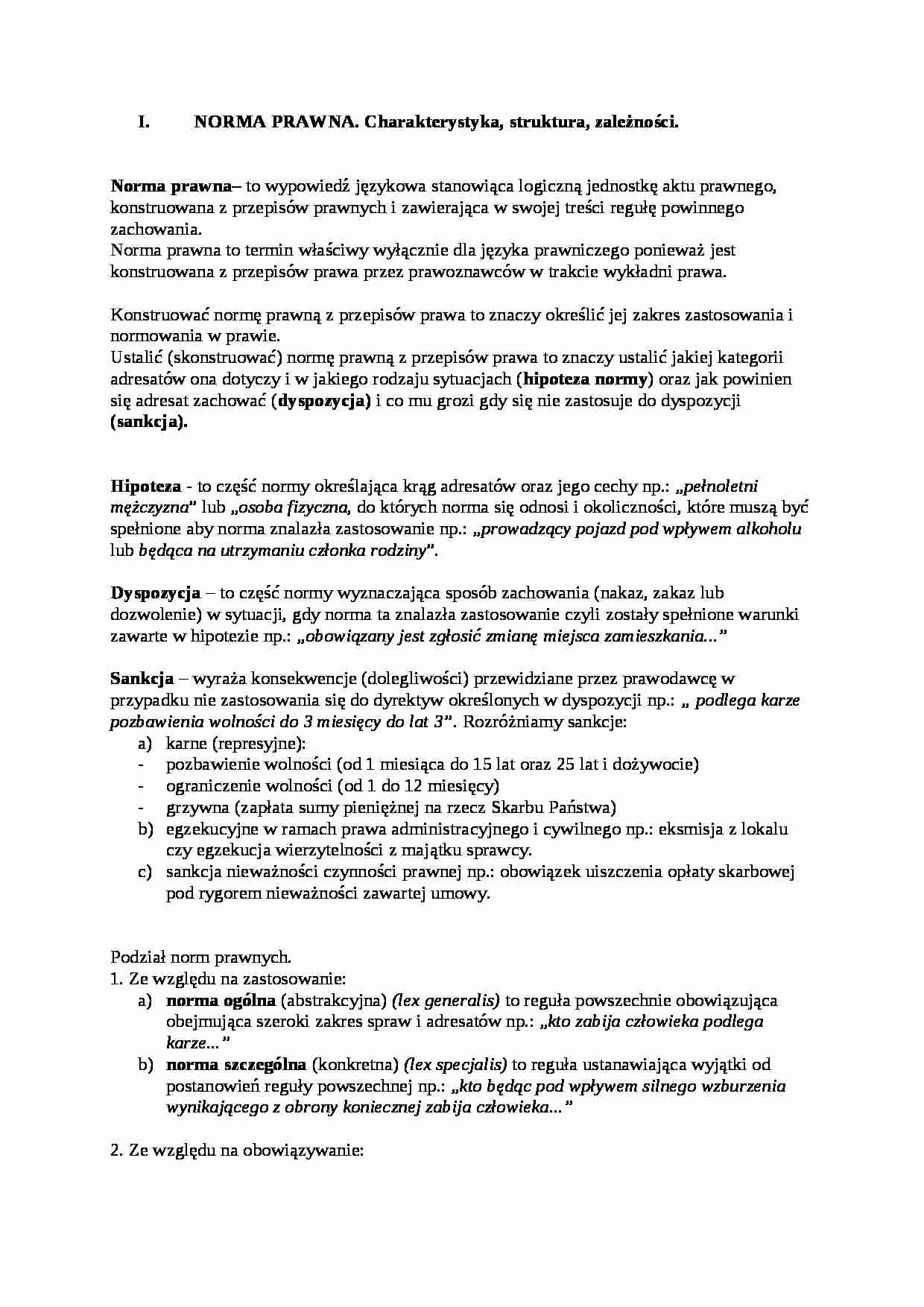 Norma społeczna - charakterystyka, struktura, zależności. - strona 1