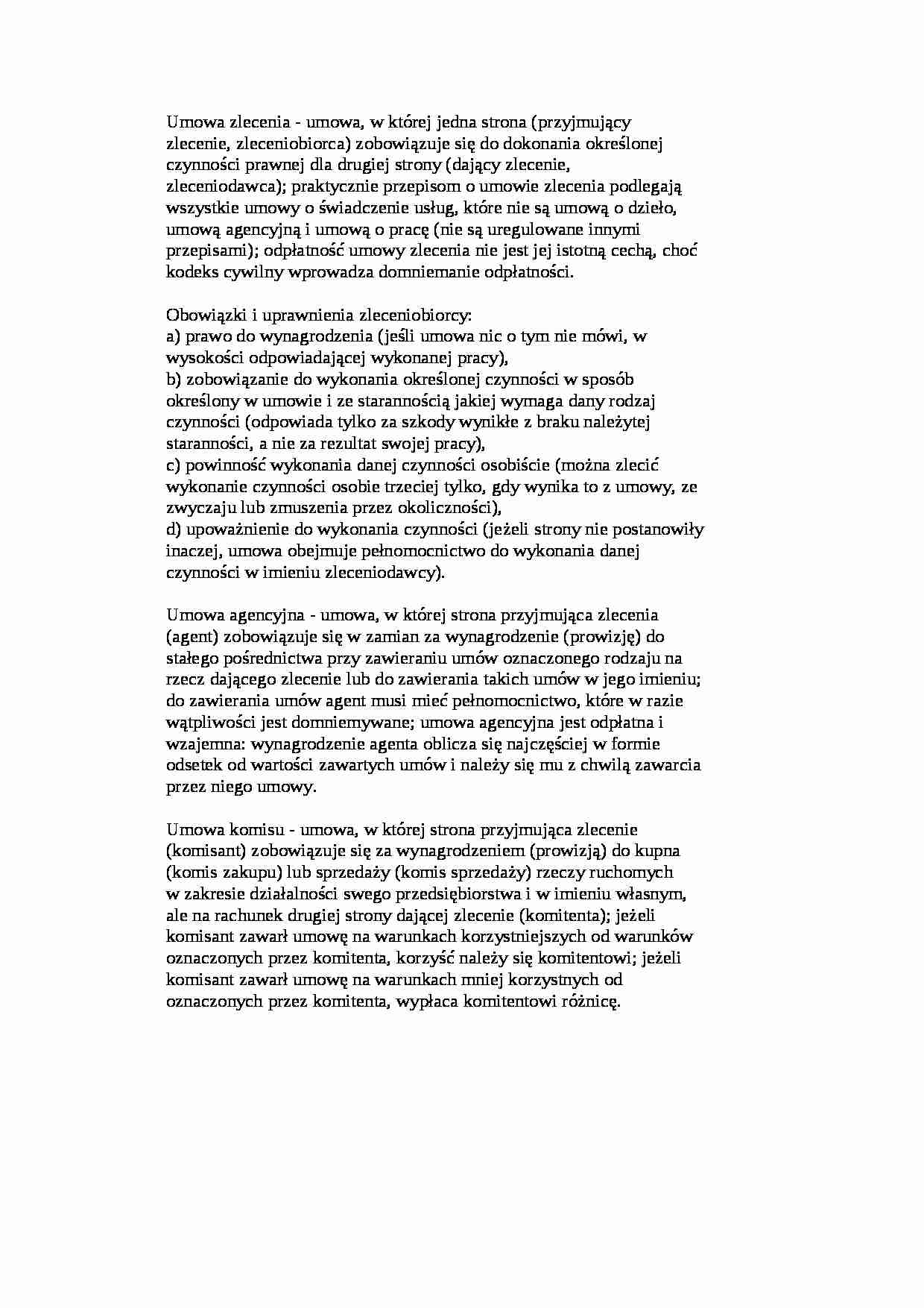 Umowa zlecenie - strona 1