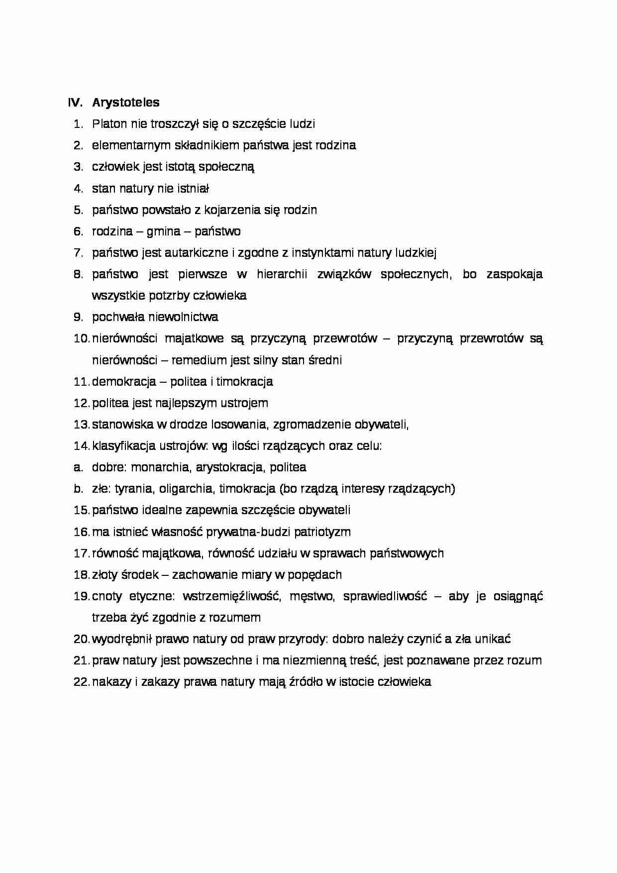 Arystoteles - jego założenia - strona 1