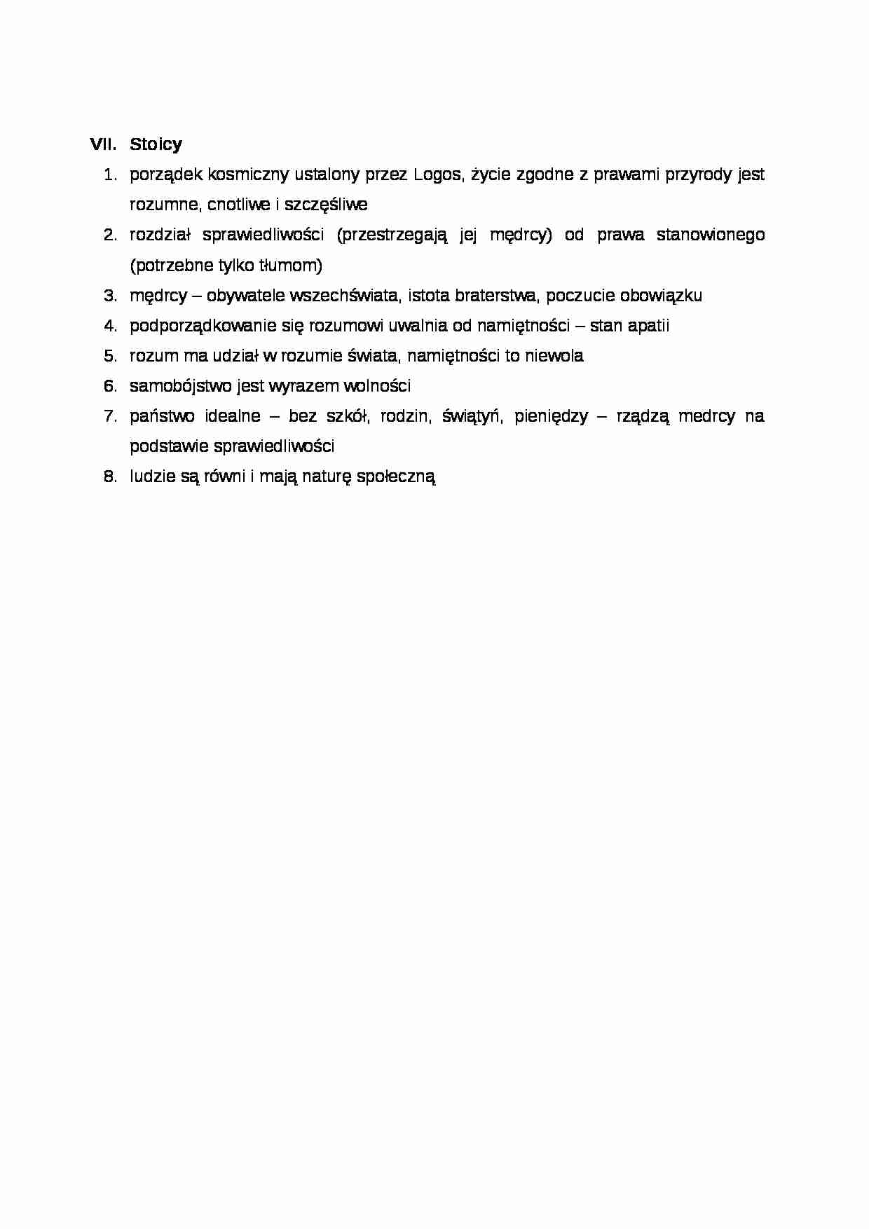 Stoicy - założenia - strona 1
