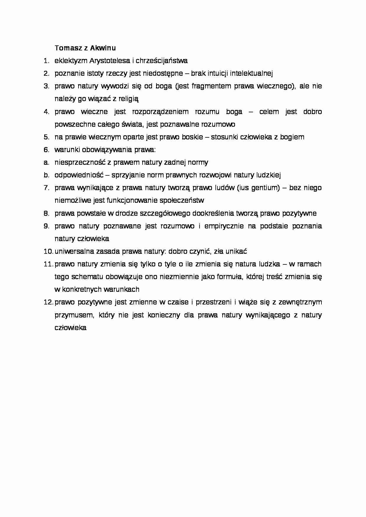 Tomasz z Akwinu - założenia - strona 1