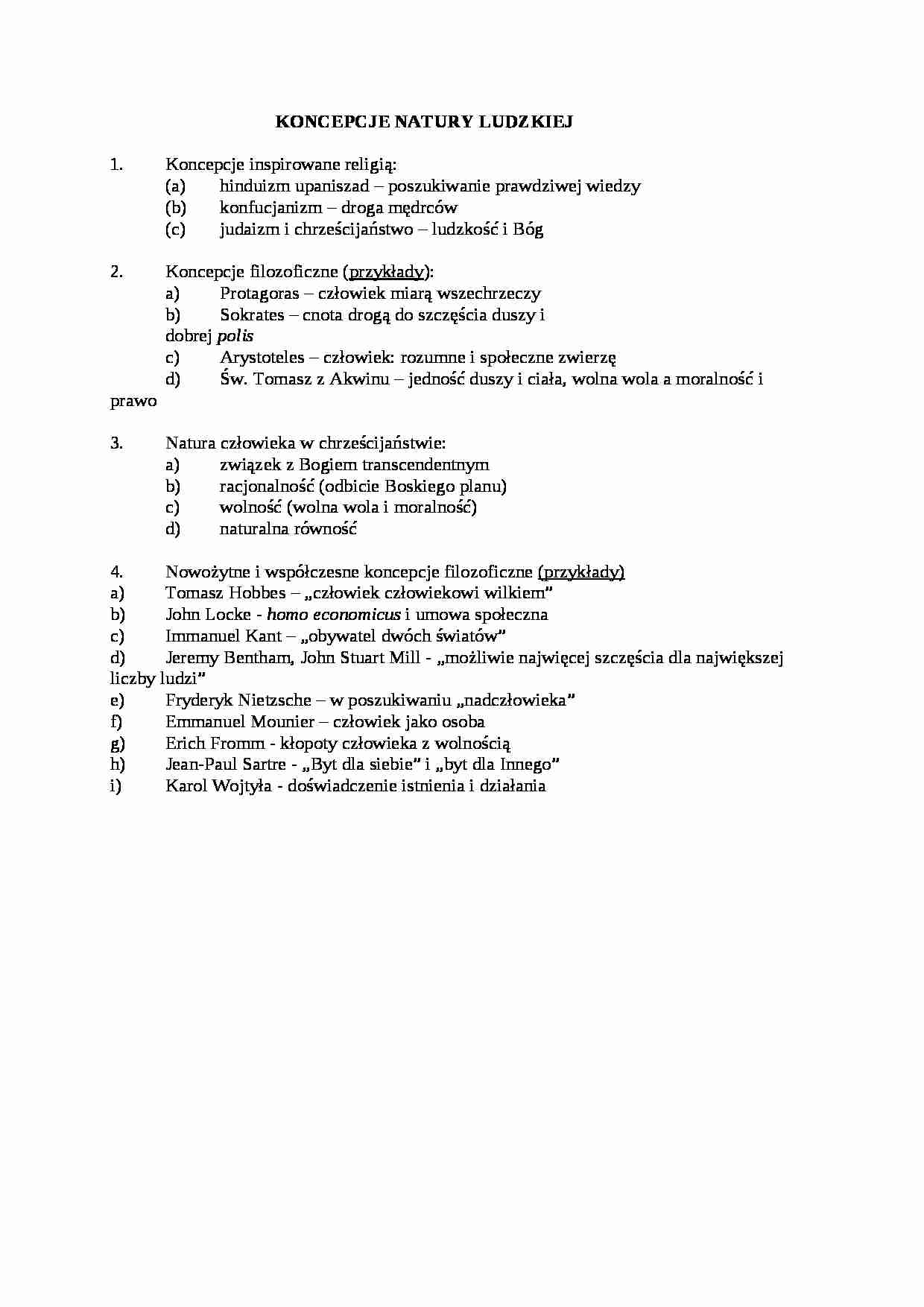 Koncepcja natury ludzkiej - strona 1