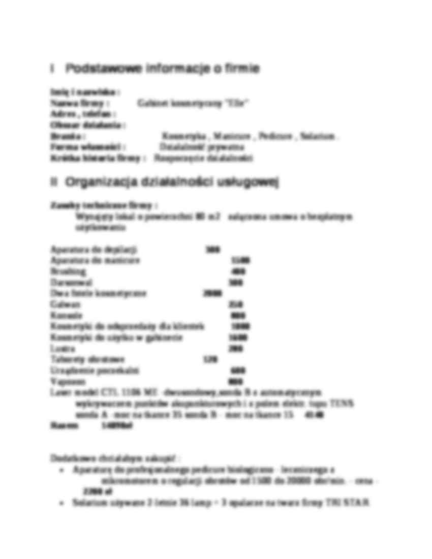 Biznes plan - gabinet kosmetyczny - strona 2