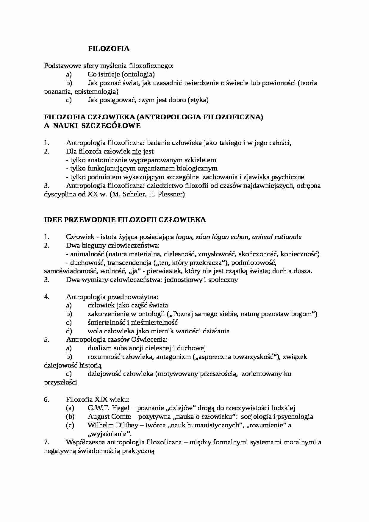 Filozofia człowieka, a nauki szczegółowe - strona 1