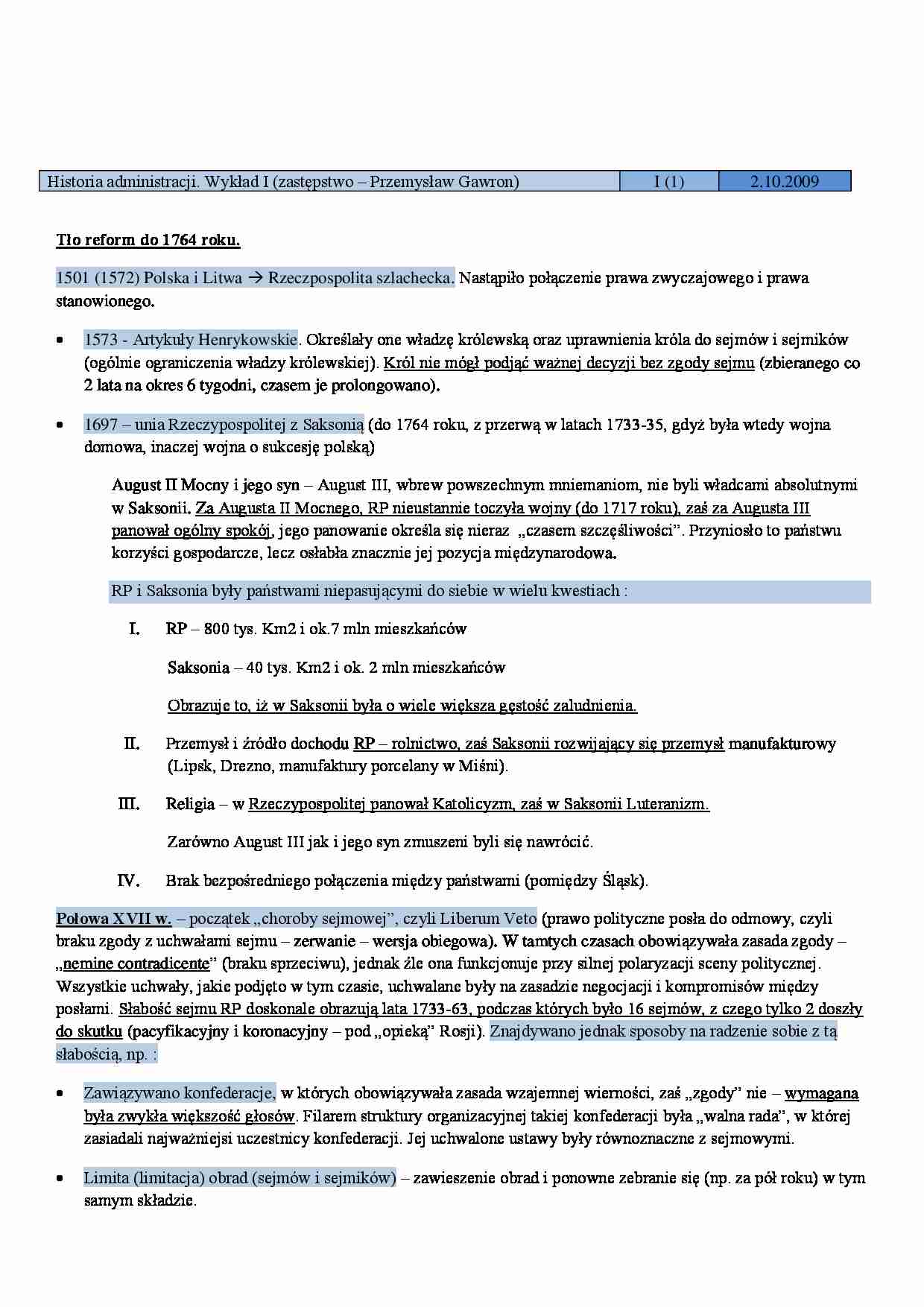 Historia administracji - skrypt - strona 1