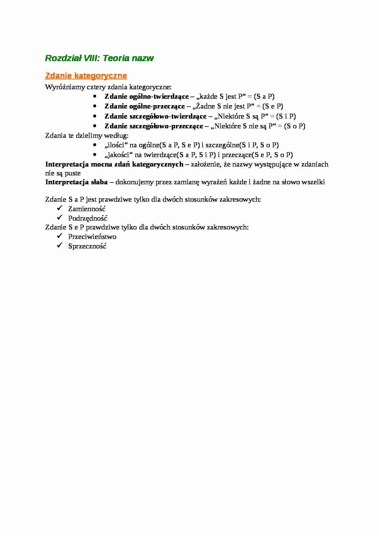 Teoria nazw zdań - strona 1
