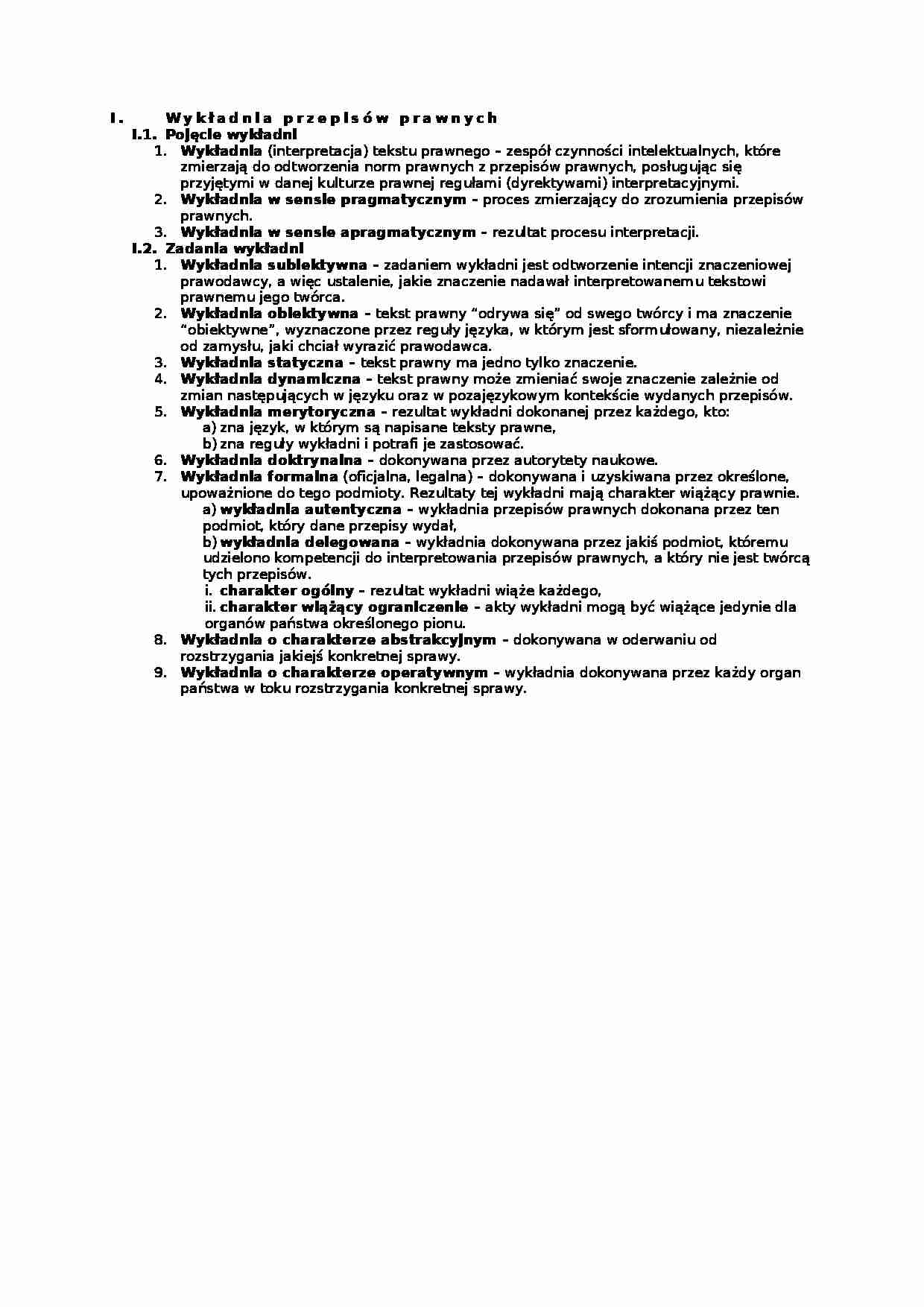 Wykładnia przepisów prawnych - strona 1