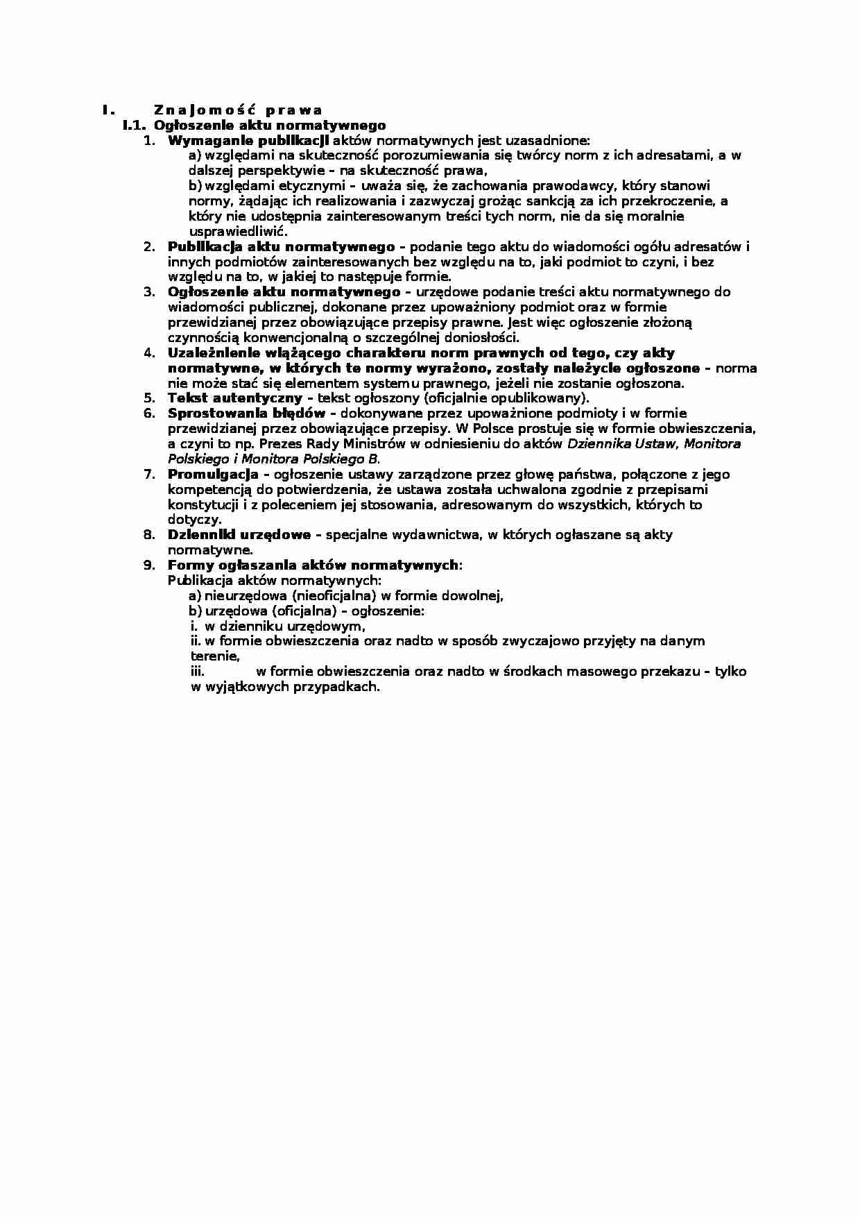 Znajomość prawa - strona 1