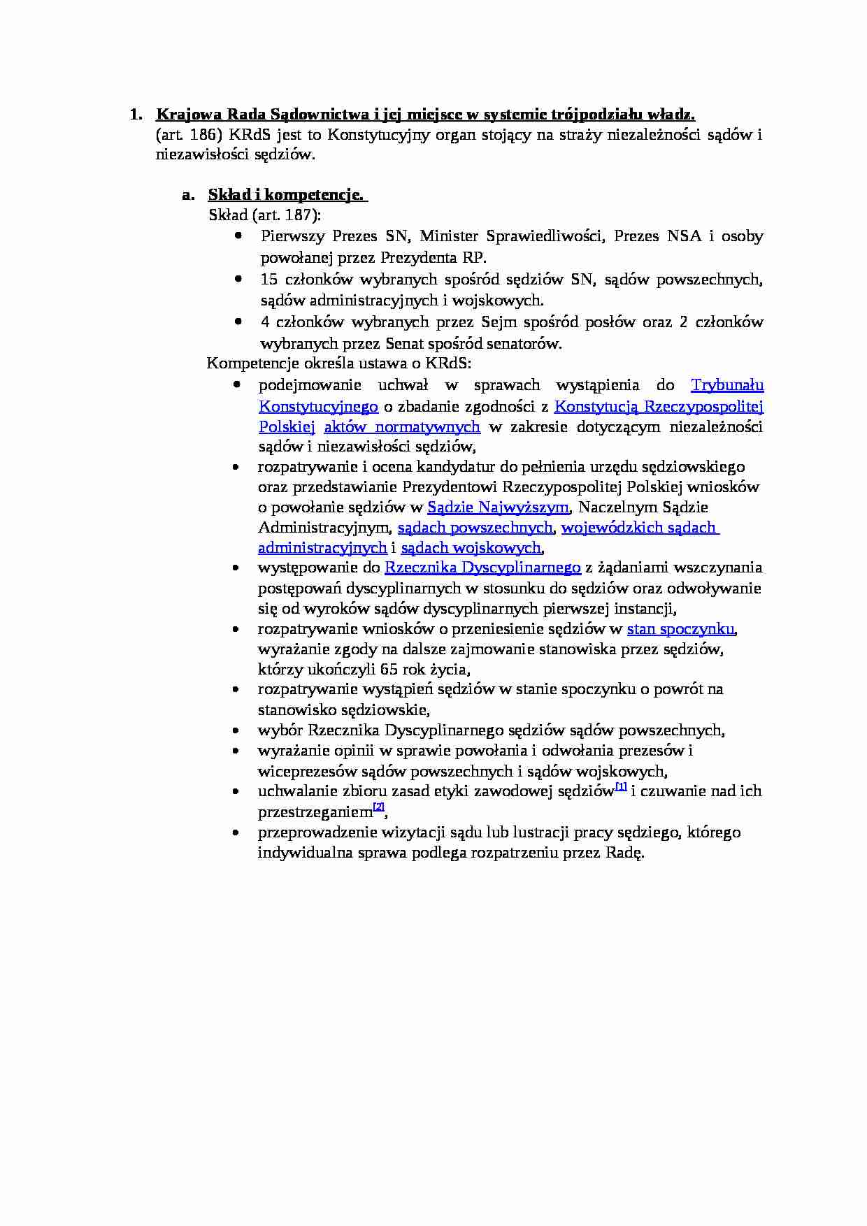Krajowa Rada Sądownictwa - Trybunał Konstytucyjny - strona 1