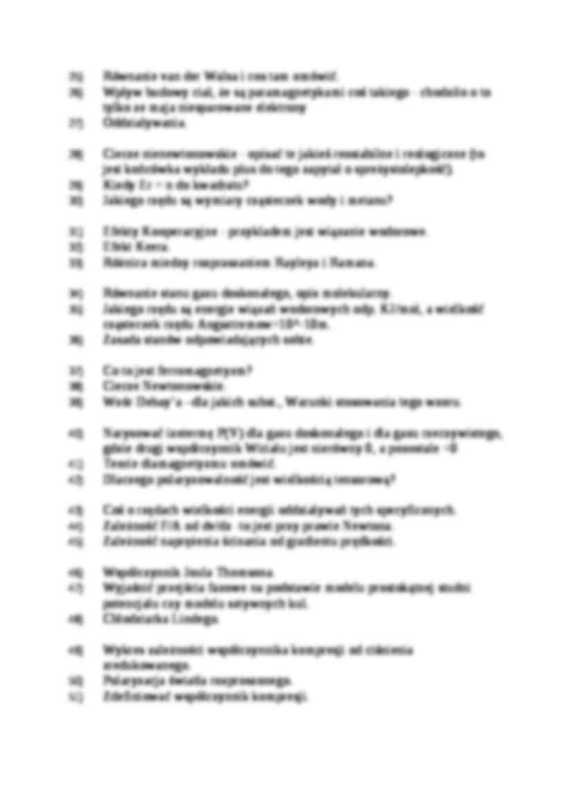 Chemia fizyczna - pytania na egzamin - strona 2