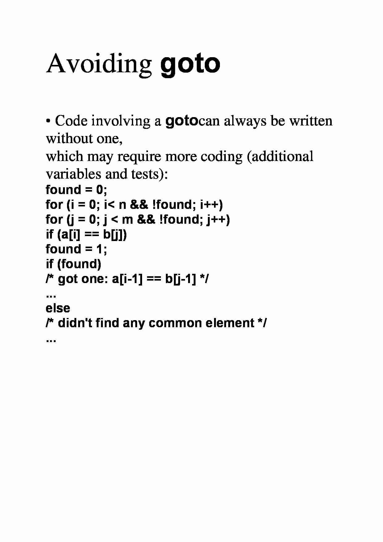 Avoiding goto - omówienie zagadnienia  - strona 1