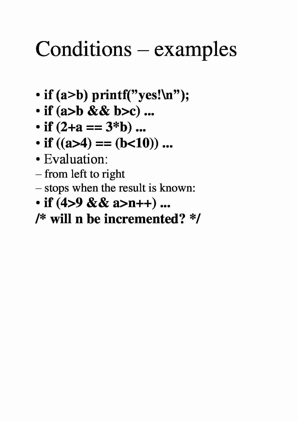 Conditions - examples - strona 1