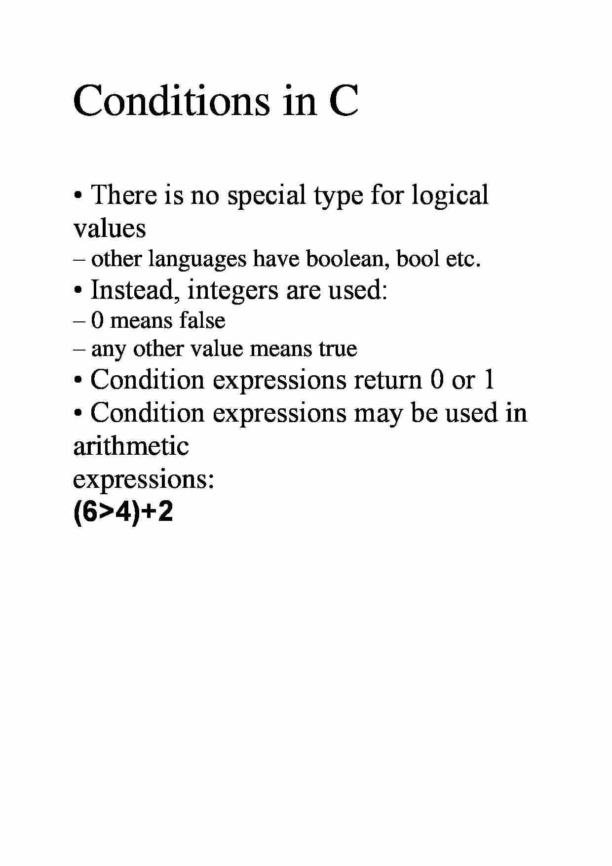 Conditions in C - examples - strona 1