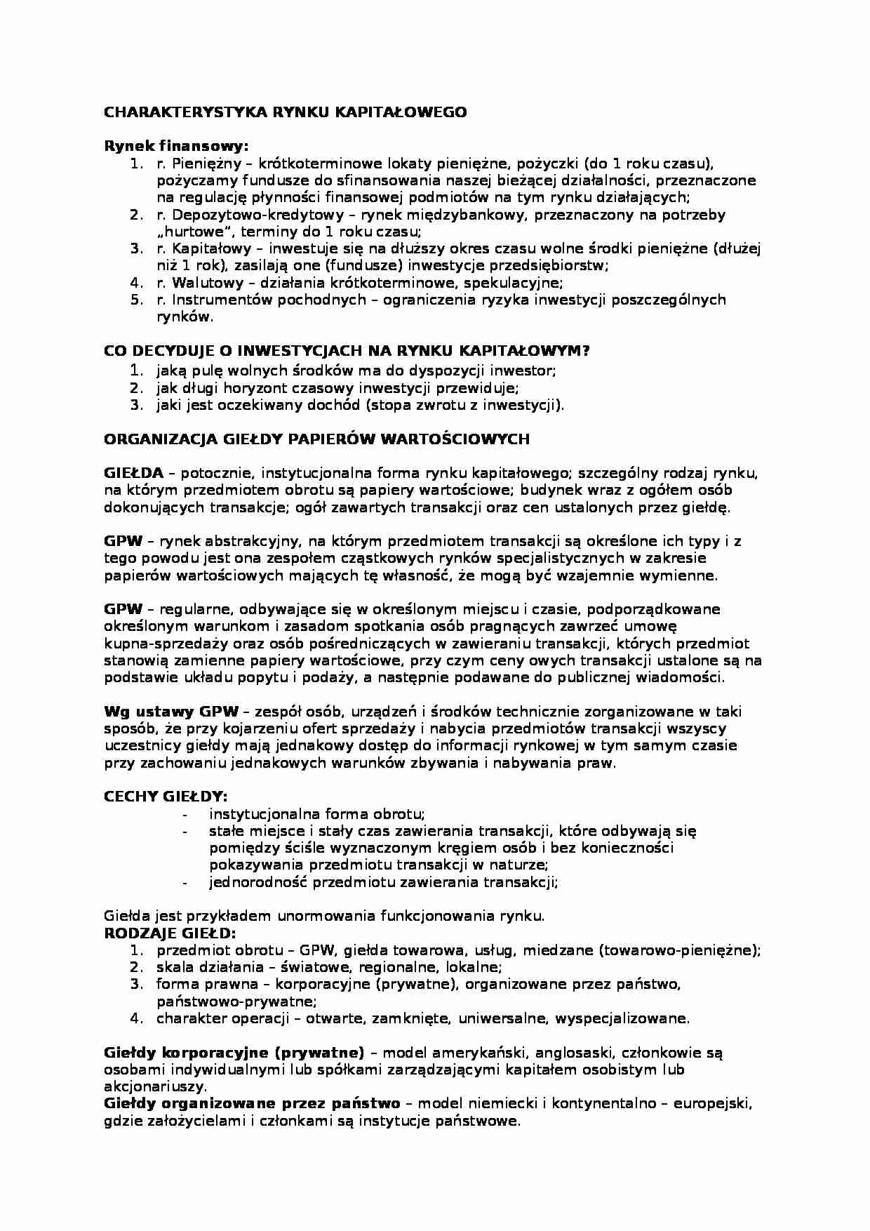 Instrumenty finansowe na rynku kapitałowym - strona 1