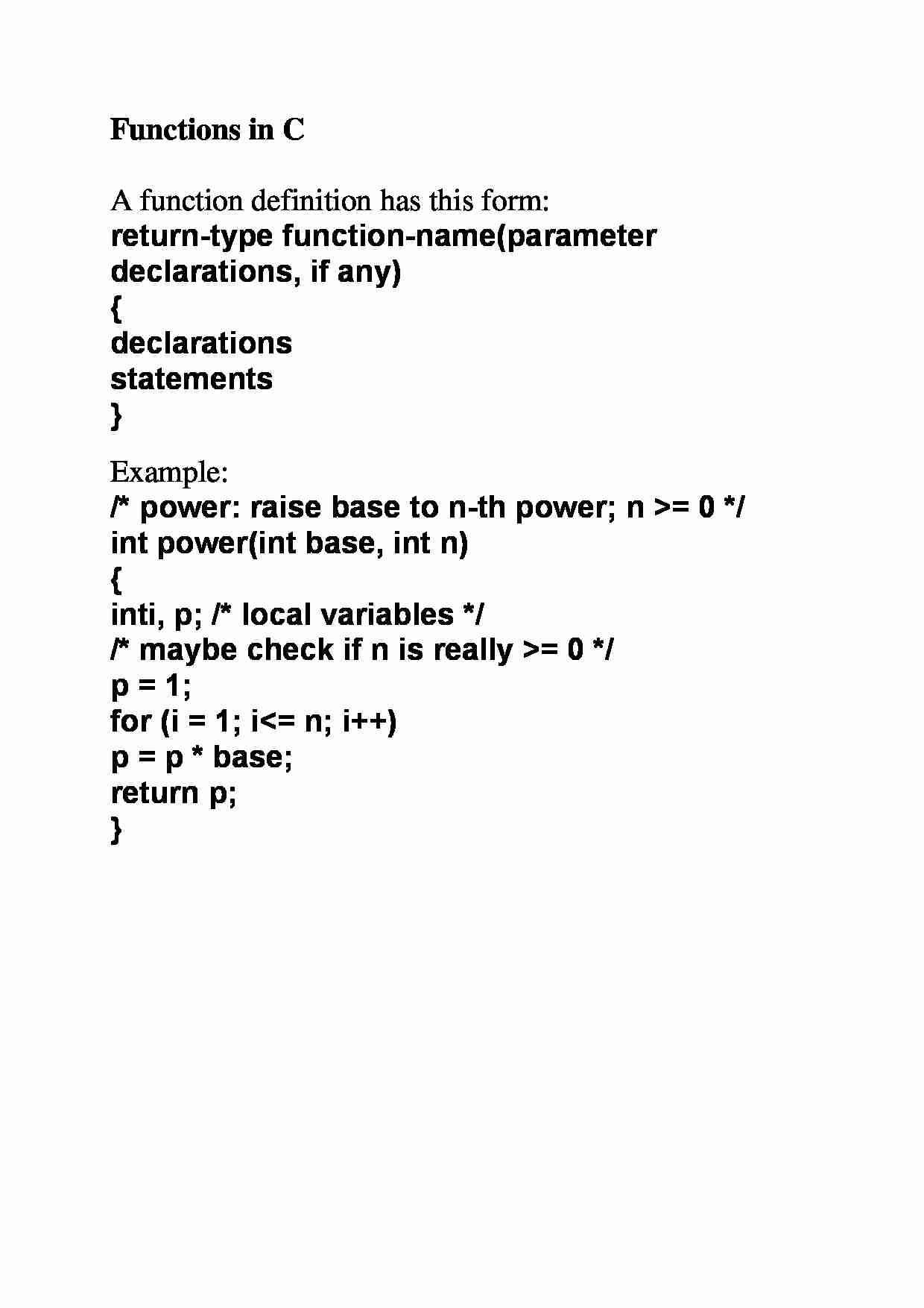 Functions in C - examples - strona 1