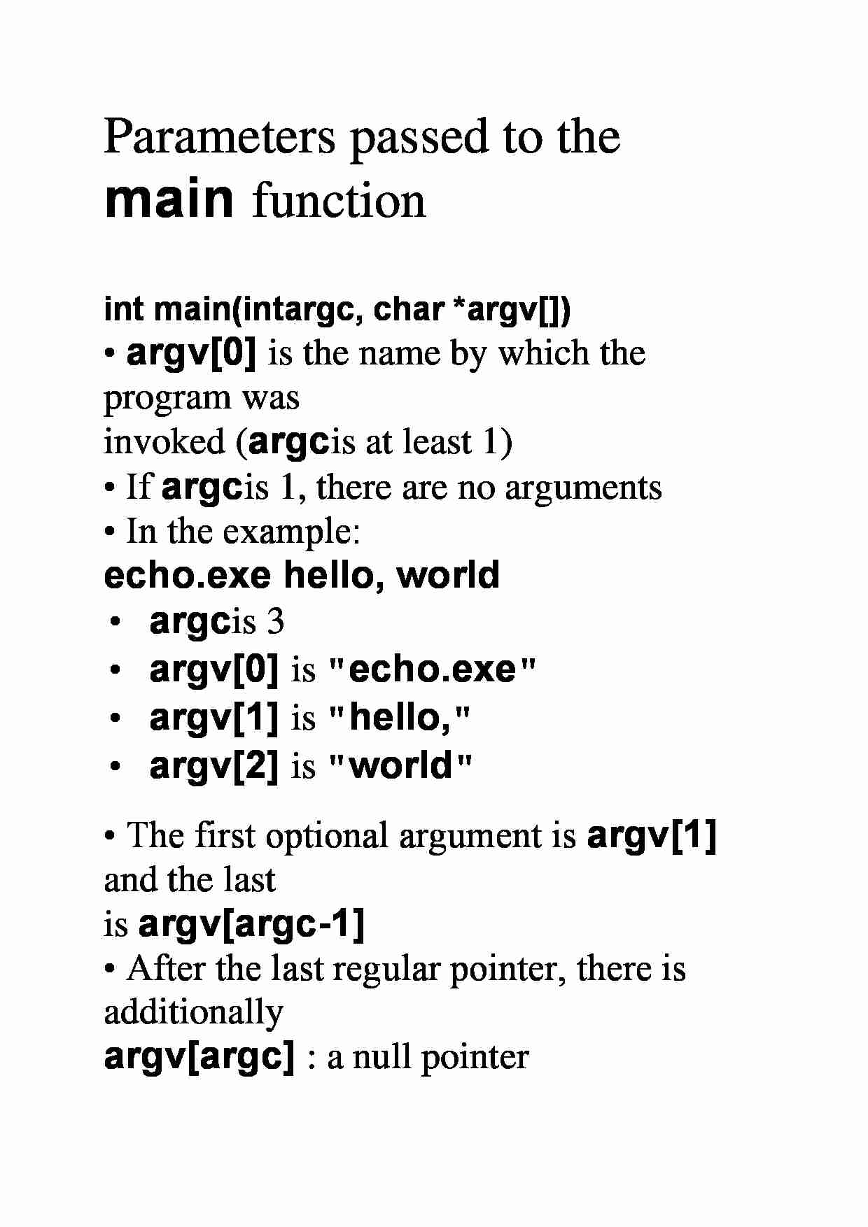 Parameters passed to the main function - strona 1