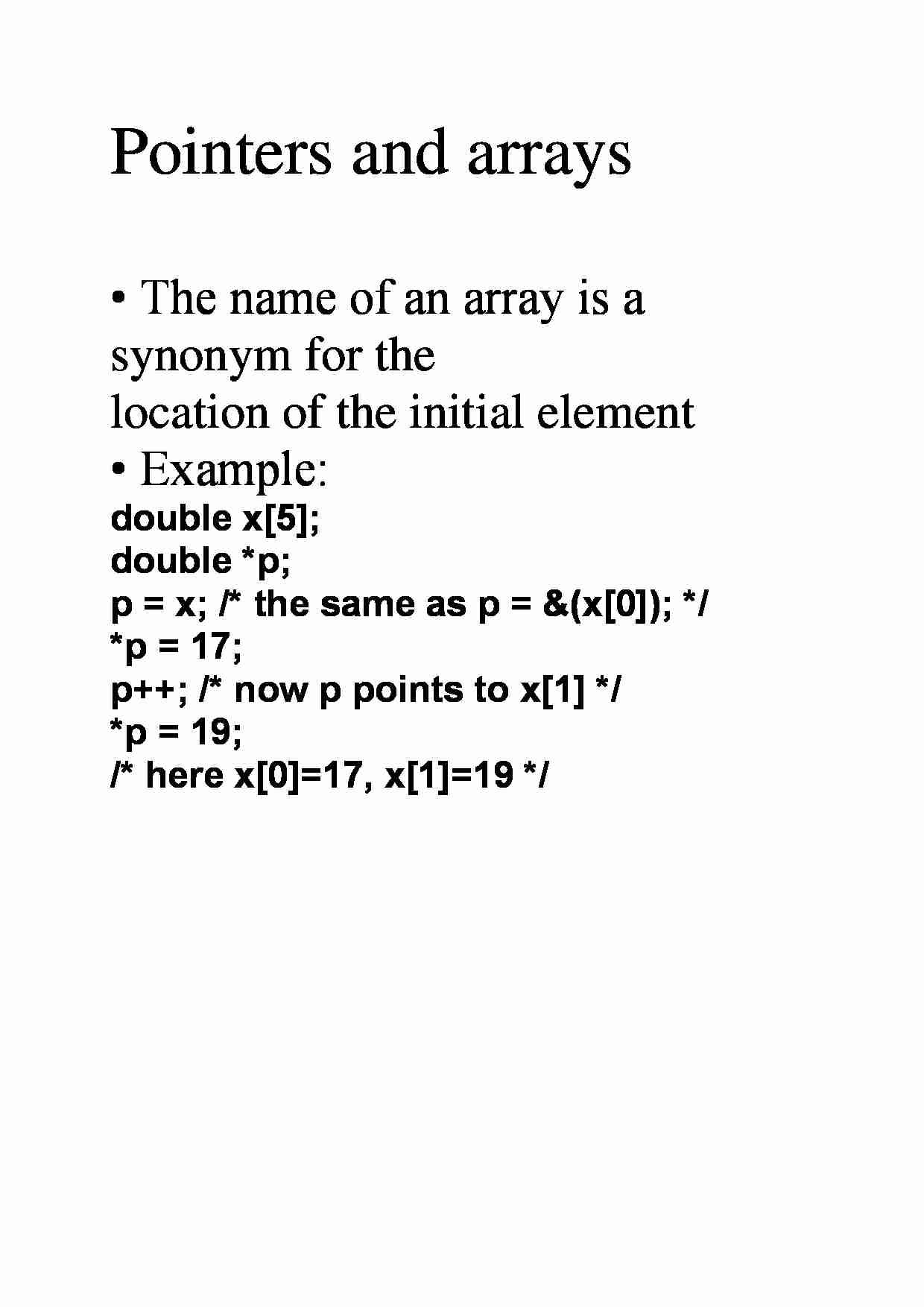 Pointers and arrays - strona 1