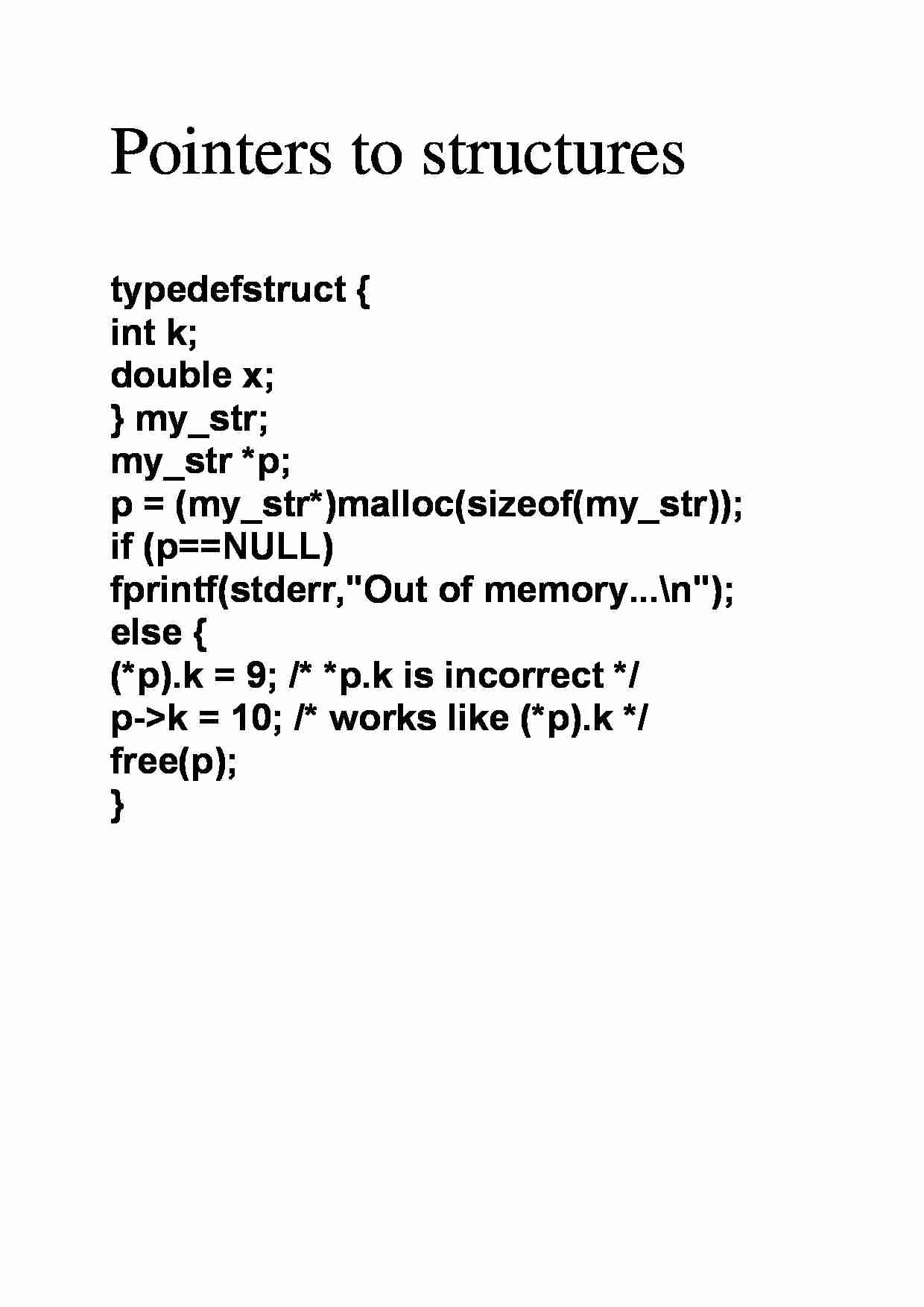 Pointers to structures  - overview - strona 1