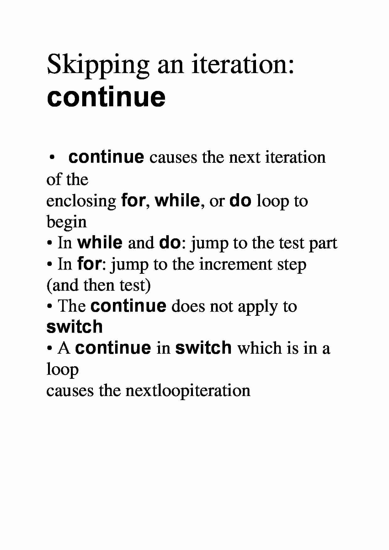 Skipping an iteration  - overview - strona 1
